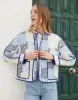 Blue Floral Patchwork Quilted Jacket sold by Threadbare