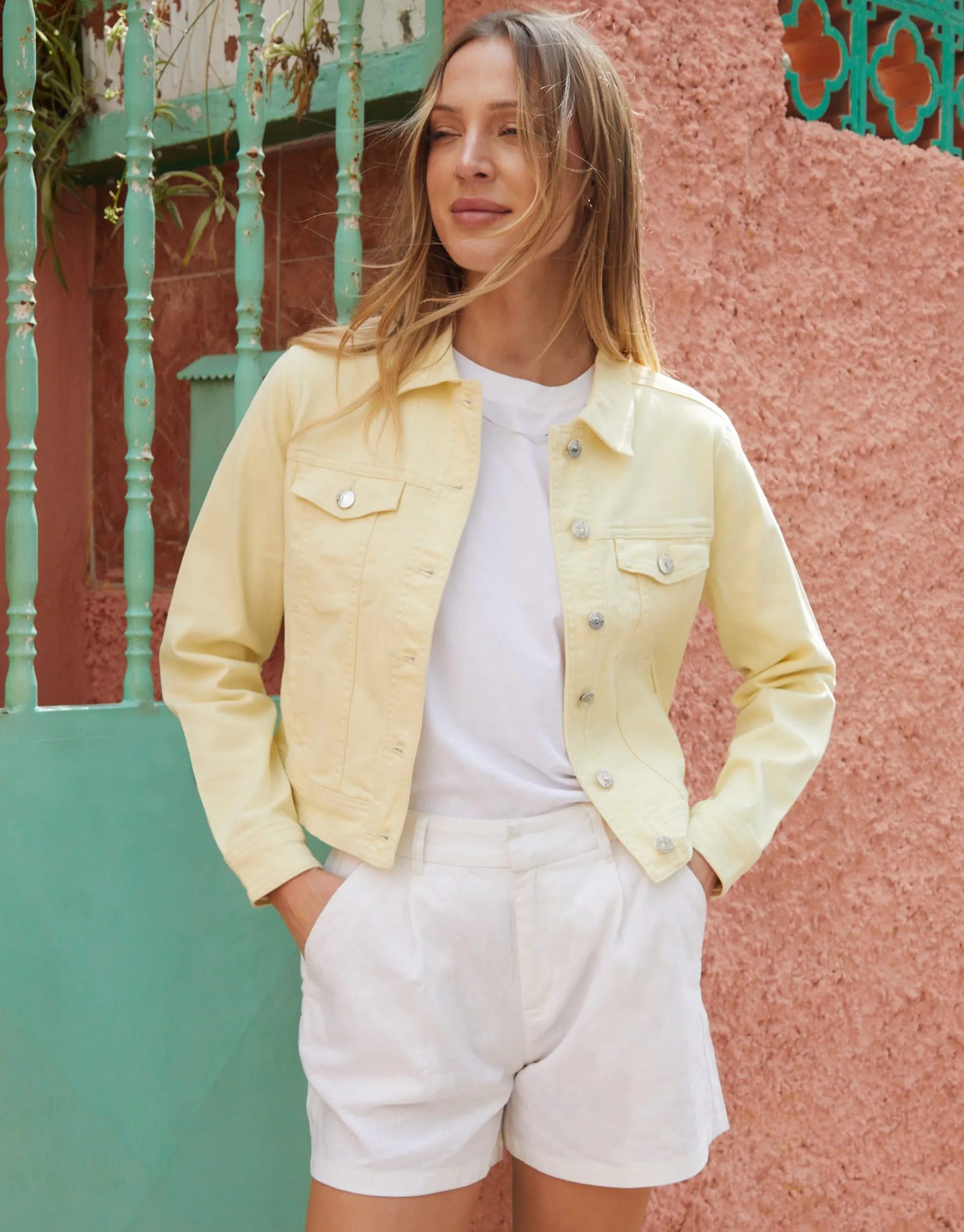 Threadbare Women's Yellow Stretch Denim Jacket sold by Threadbare product image thumbnail 4