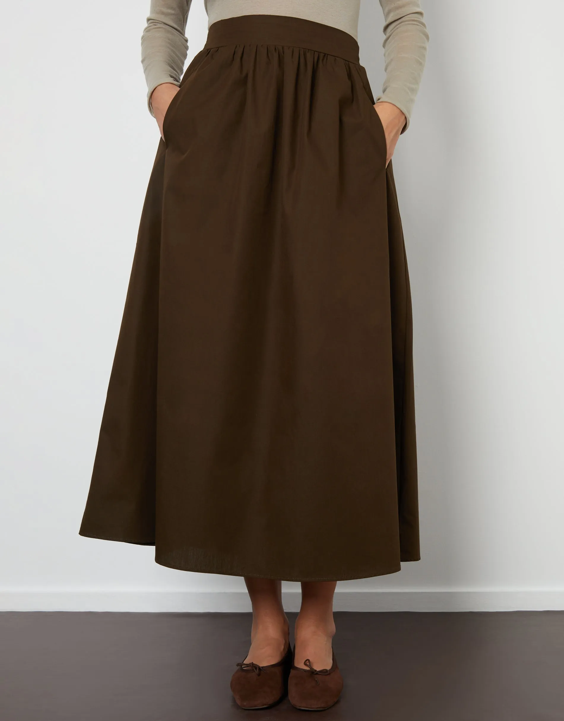 Chocolate Brown Maxi Skirt with Pockets sold by Threadbare product image thumbnail 2