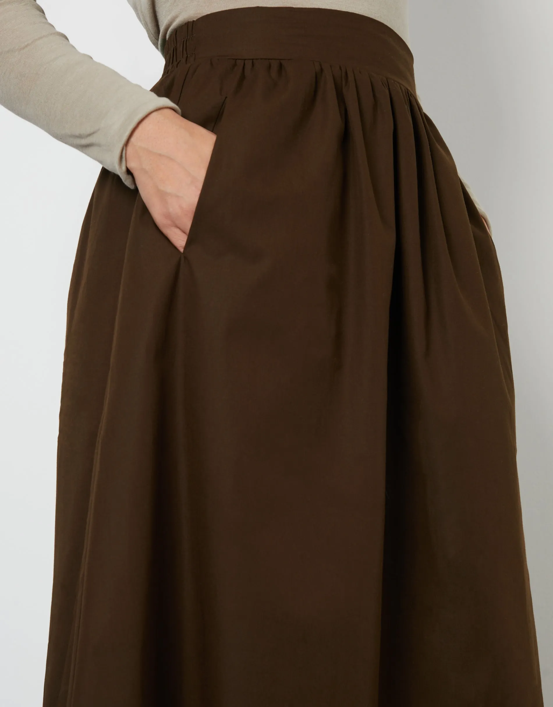 Chocolate Brown Maxi Skirt with Pockets sold by Threadbare product image thumbnail 3