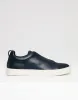 Threadbare Men's Navy Faux Leather Elastic Lace Slip On Trainers sold by Threadbare