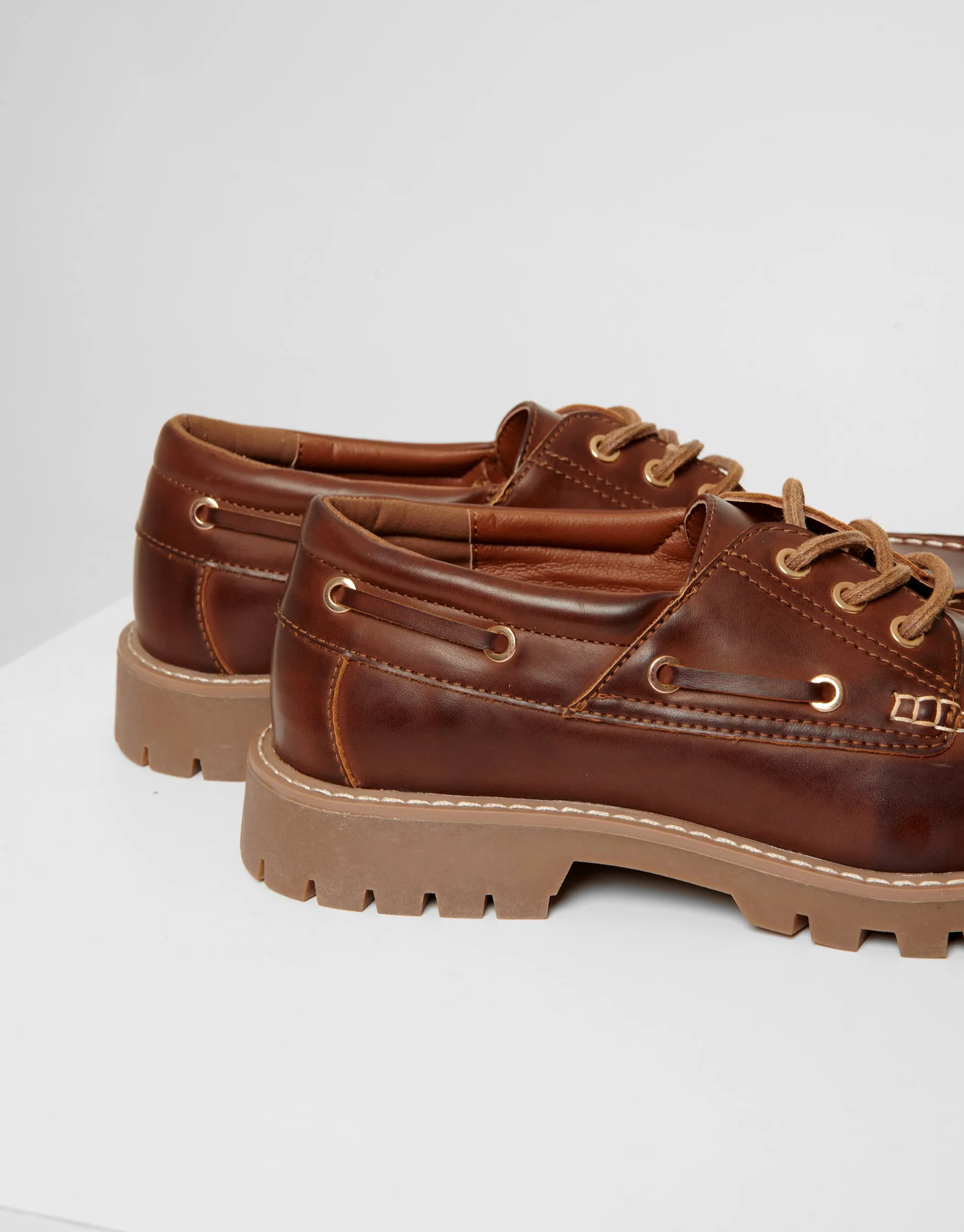 Brown Chunky Boat Shoes sold by Threadbare product image thumbnail 4