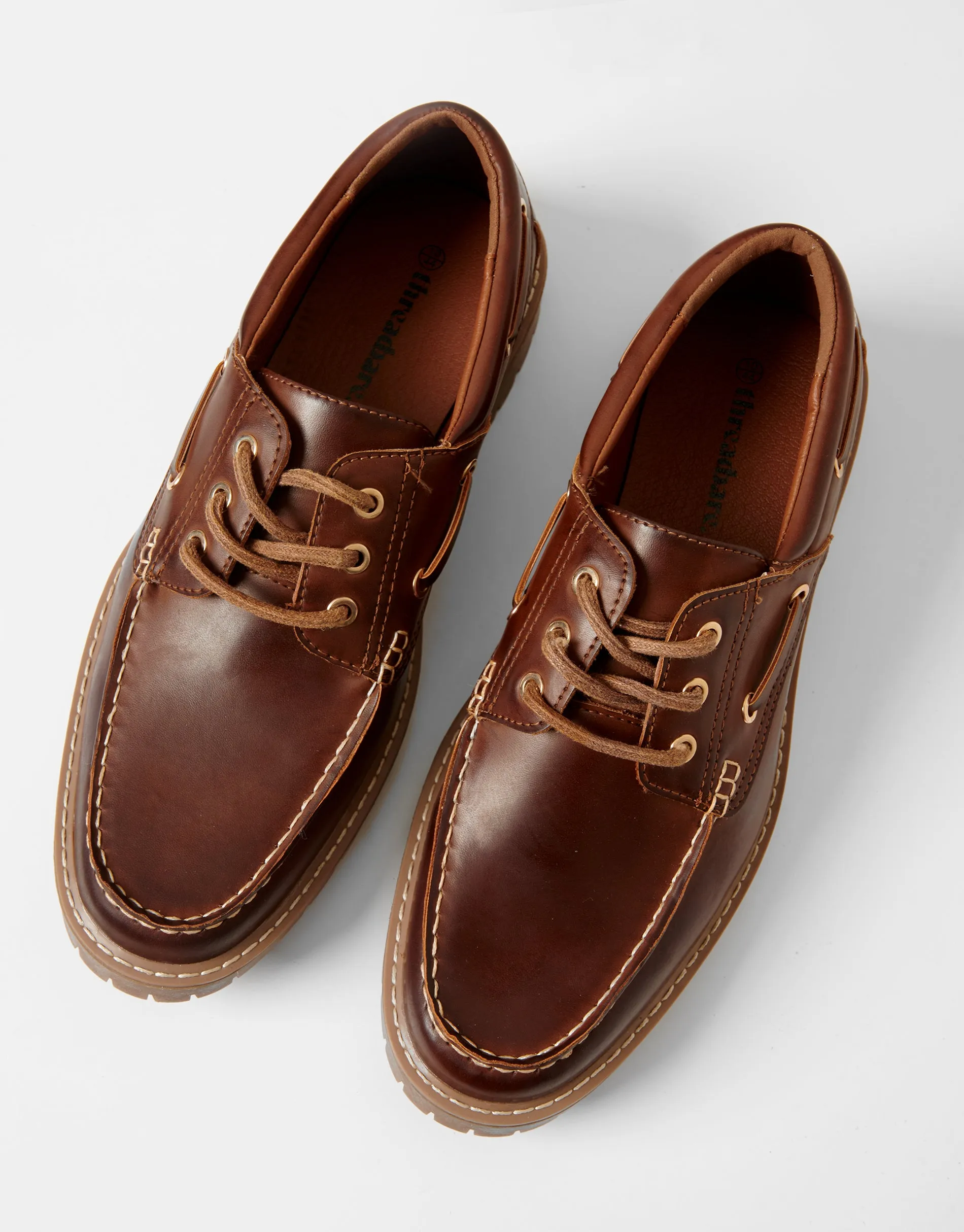 Brown Chunky Boat Shoes sold by Threadbare product image thumbnail 2