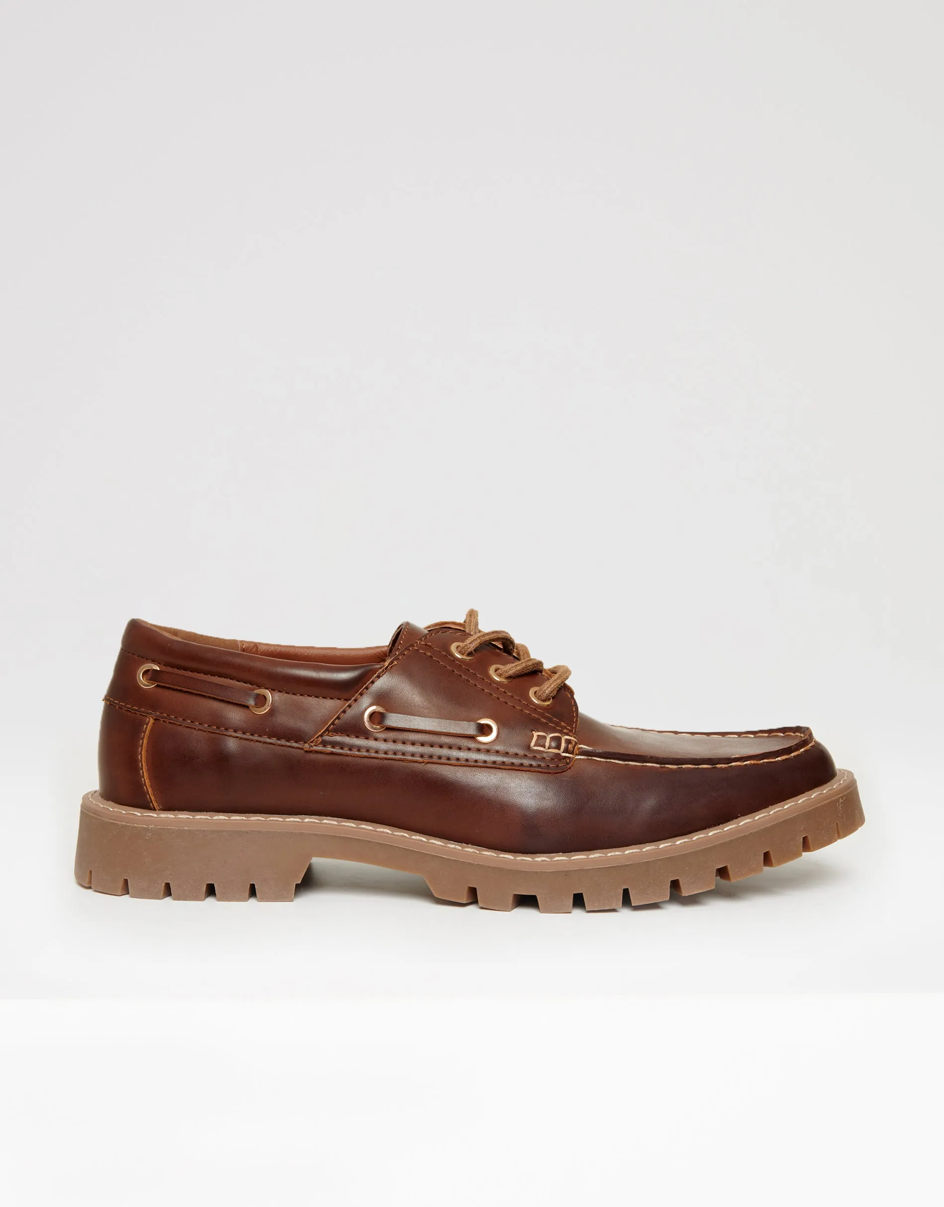 Brown Chunky Boat Shoes sold by Threadbare