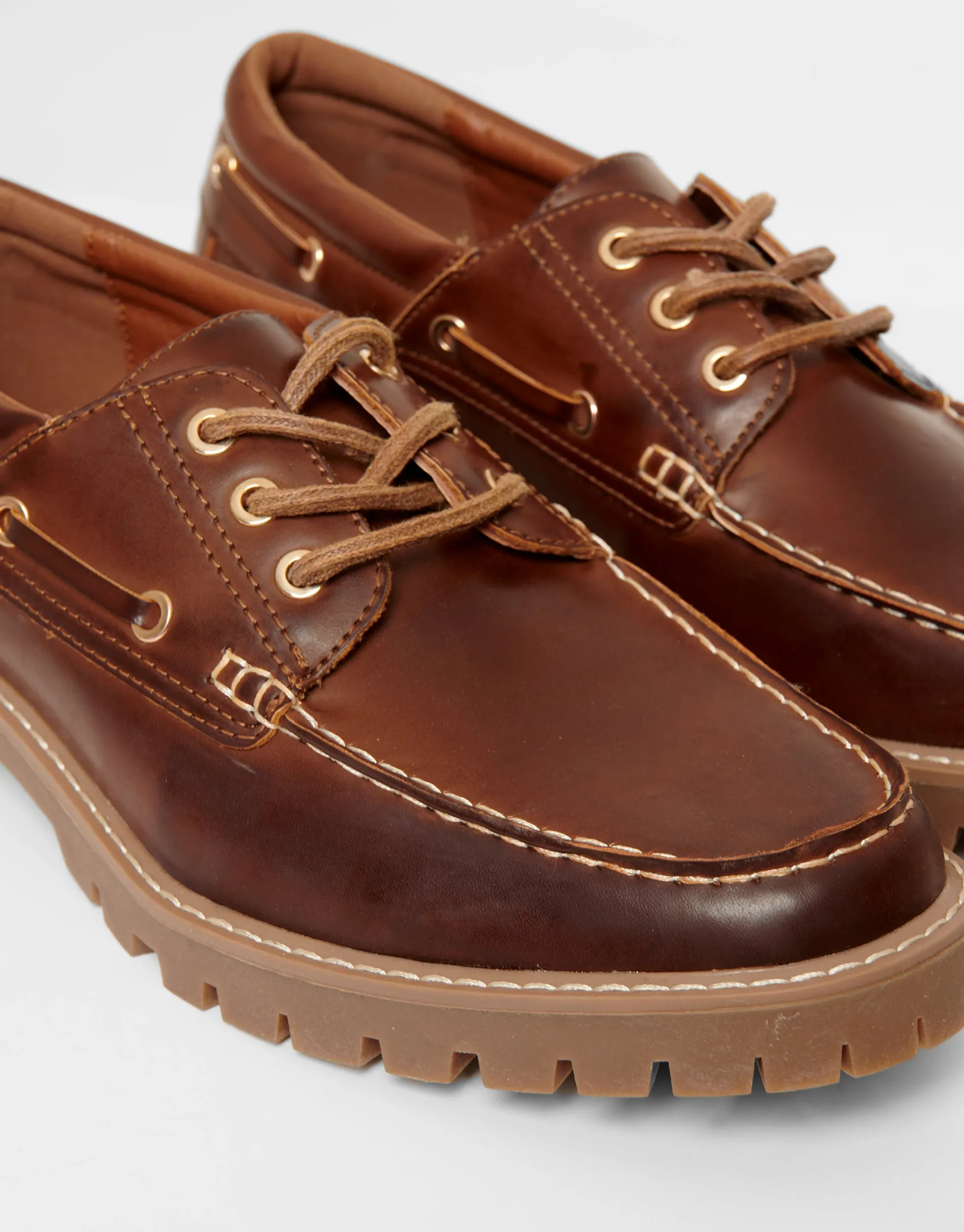 Brown Chunky Boat Shoes sold by Threadbare product image thumbnail 3