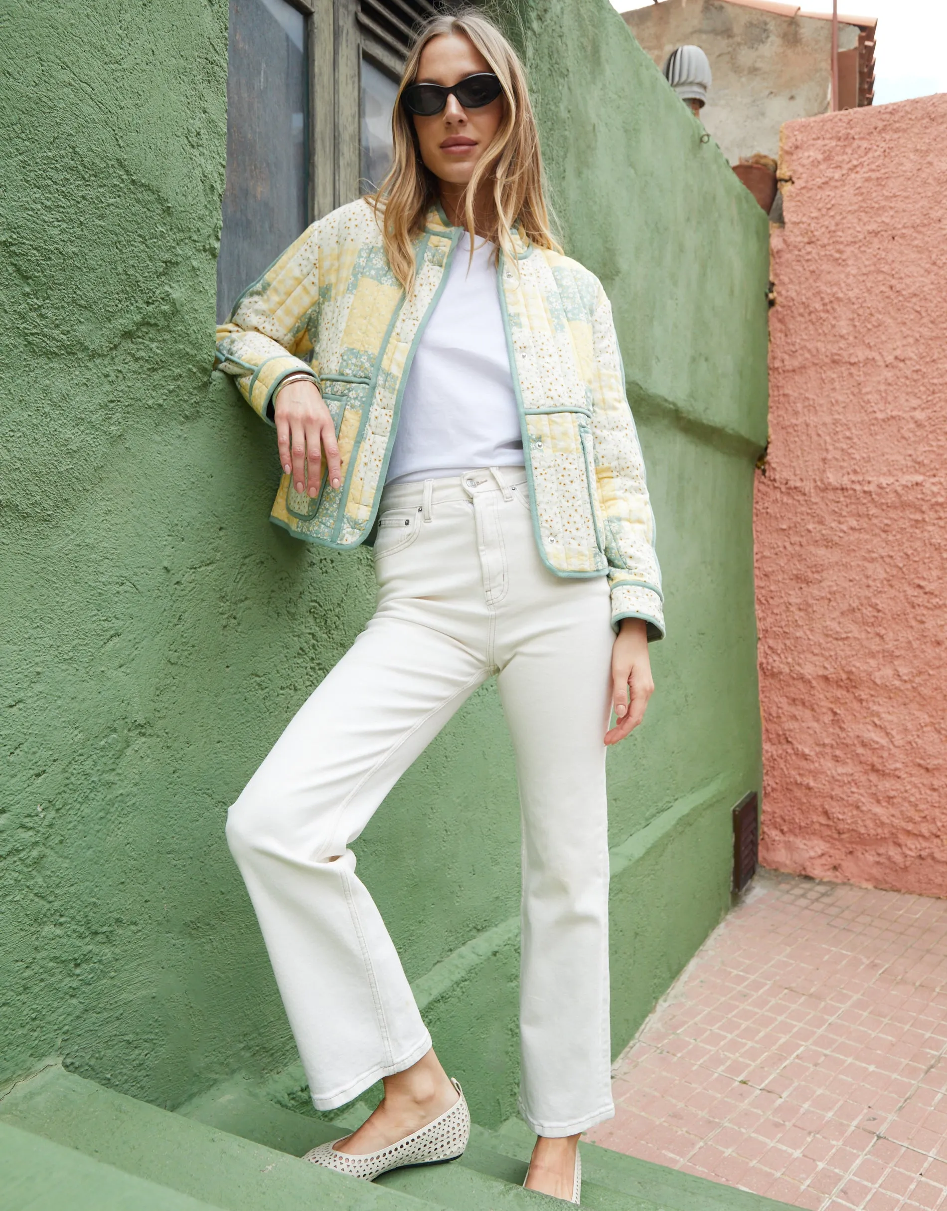 Yellow Floral Patchwork Quilted Jacket sold by Threadbare product image thumbnail 3