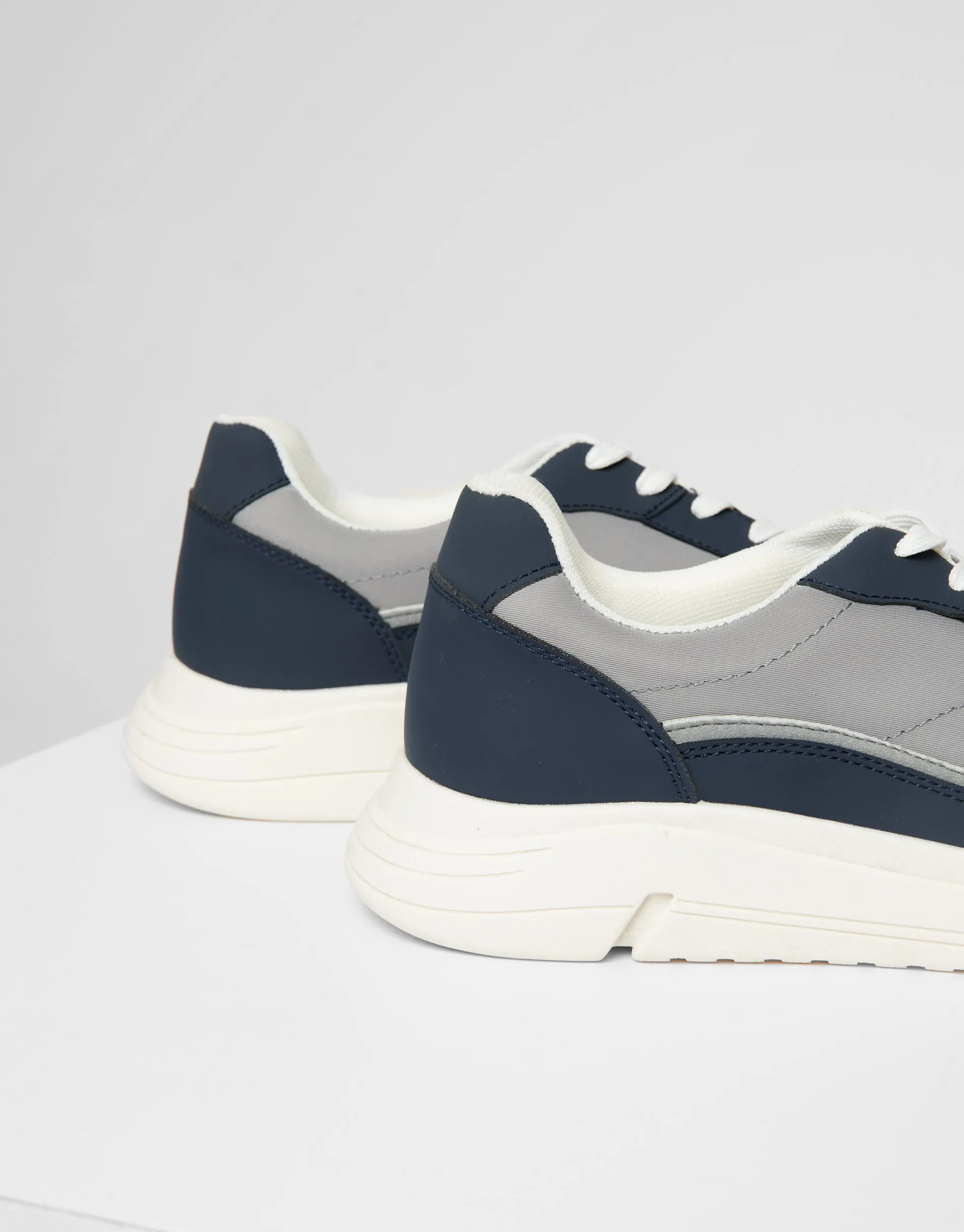 Navy Retro Panelled Court Trainers sold by Threadbare product image thumbnail 4
