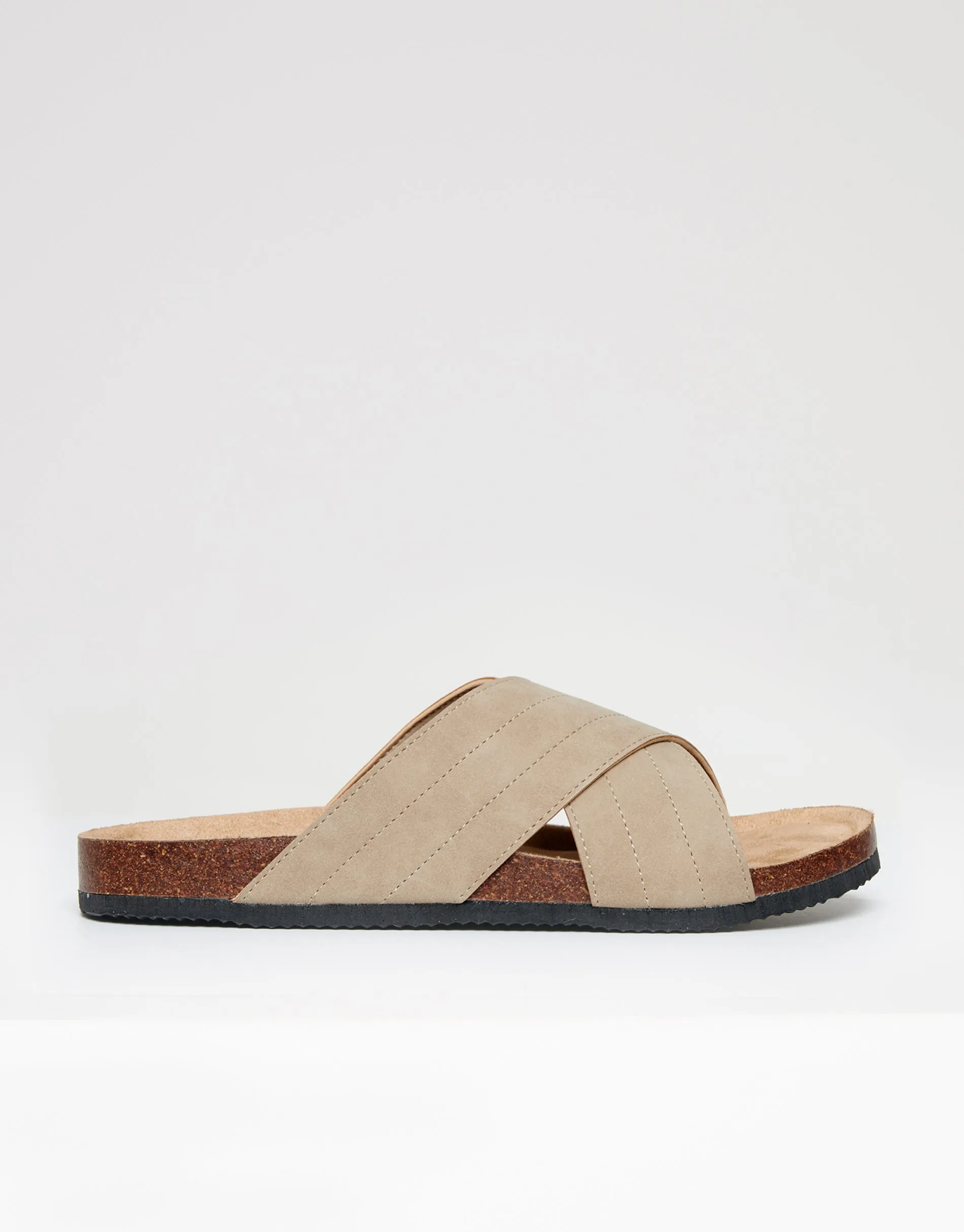 Beige Faux Suede Cross Strap Sandals sold by Threadbare product image thumbnail 2