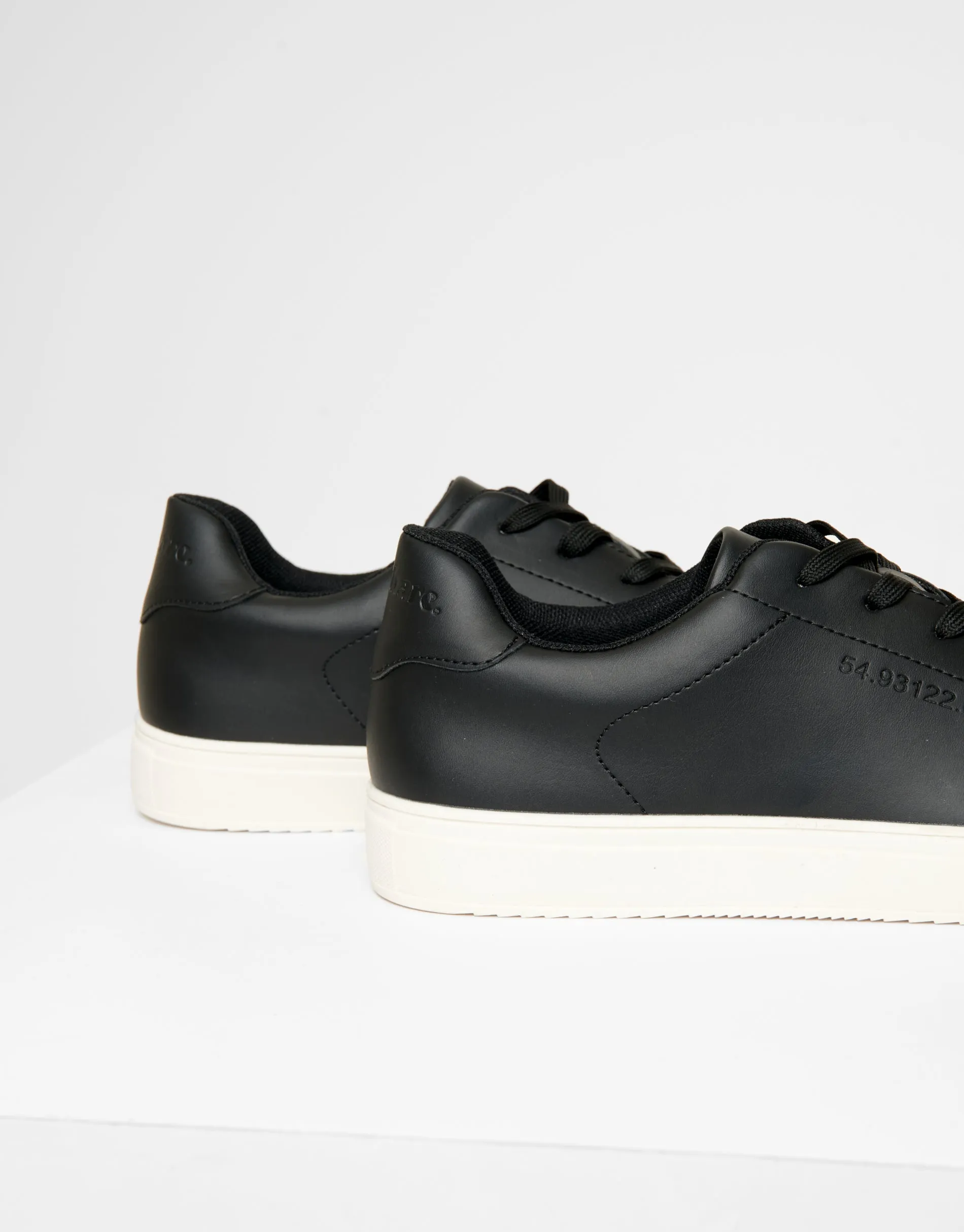 Black PU Court Trainers sold by Threadbare product image thumbnail 4