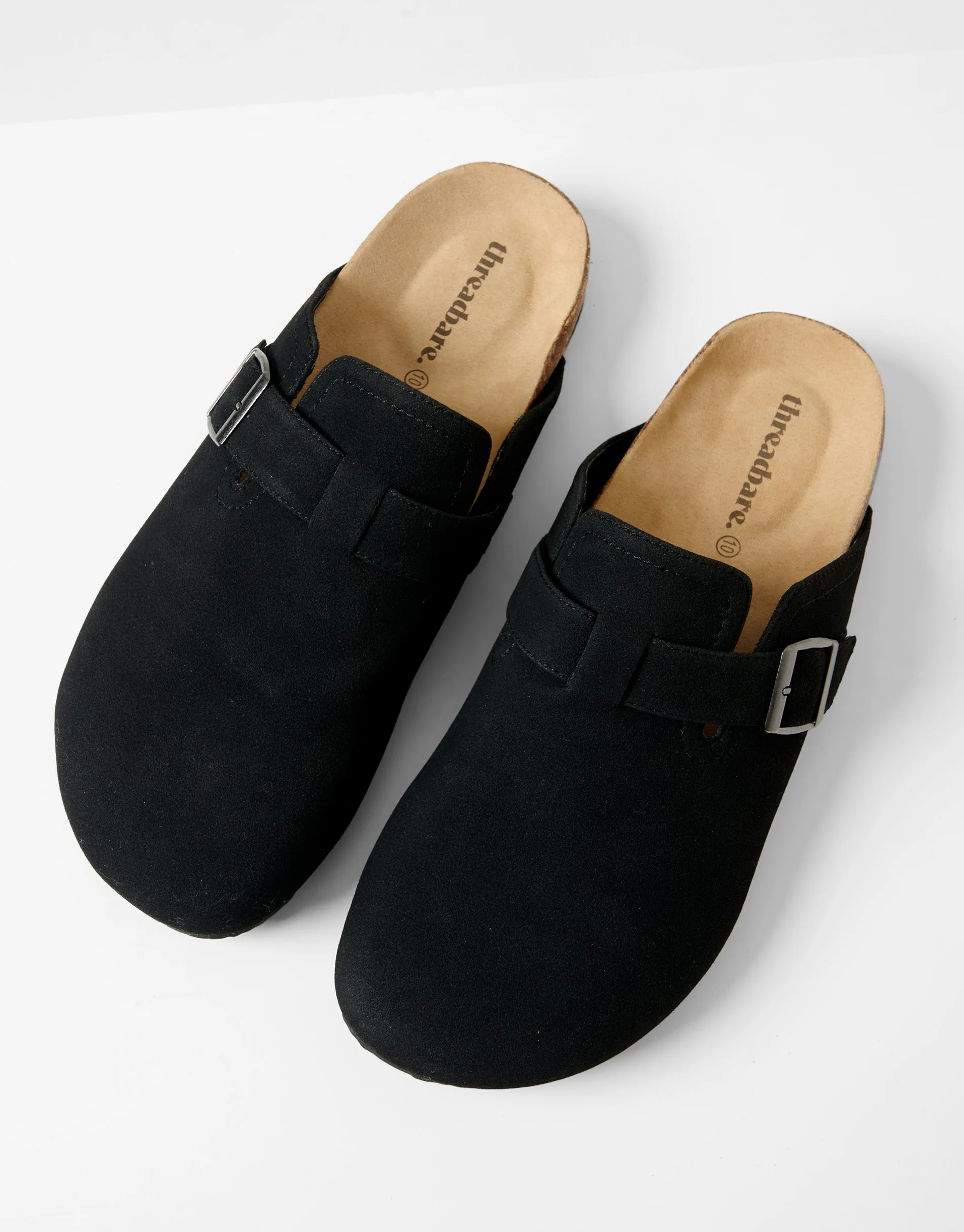 Black Faux Suede Mule Sandals sold by Threadbare product image thumbnail 2