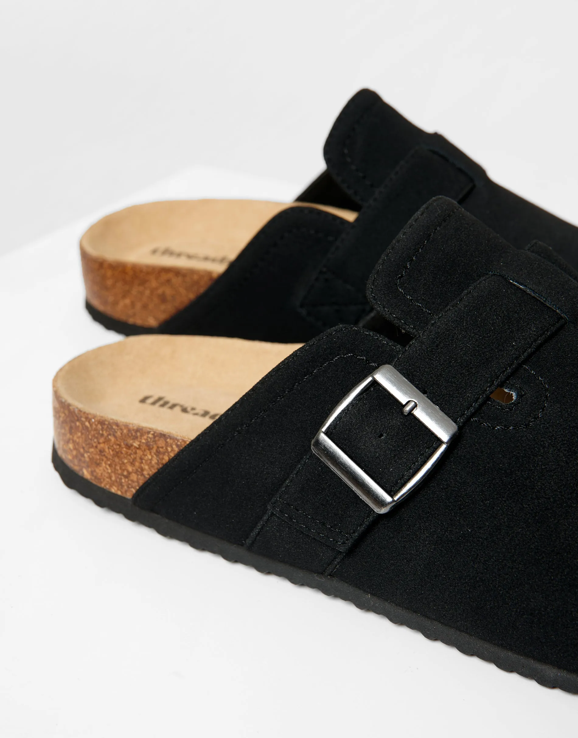 Black Faux Suede Mule Sandals sold by Threadbare product image thumbnail 3