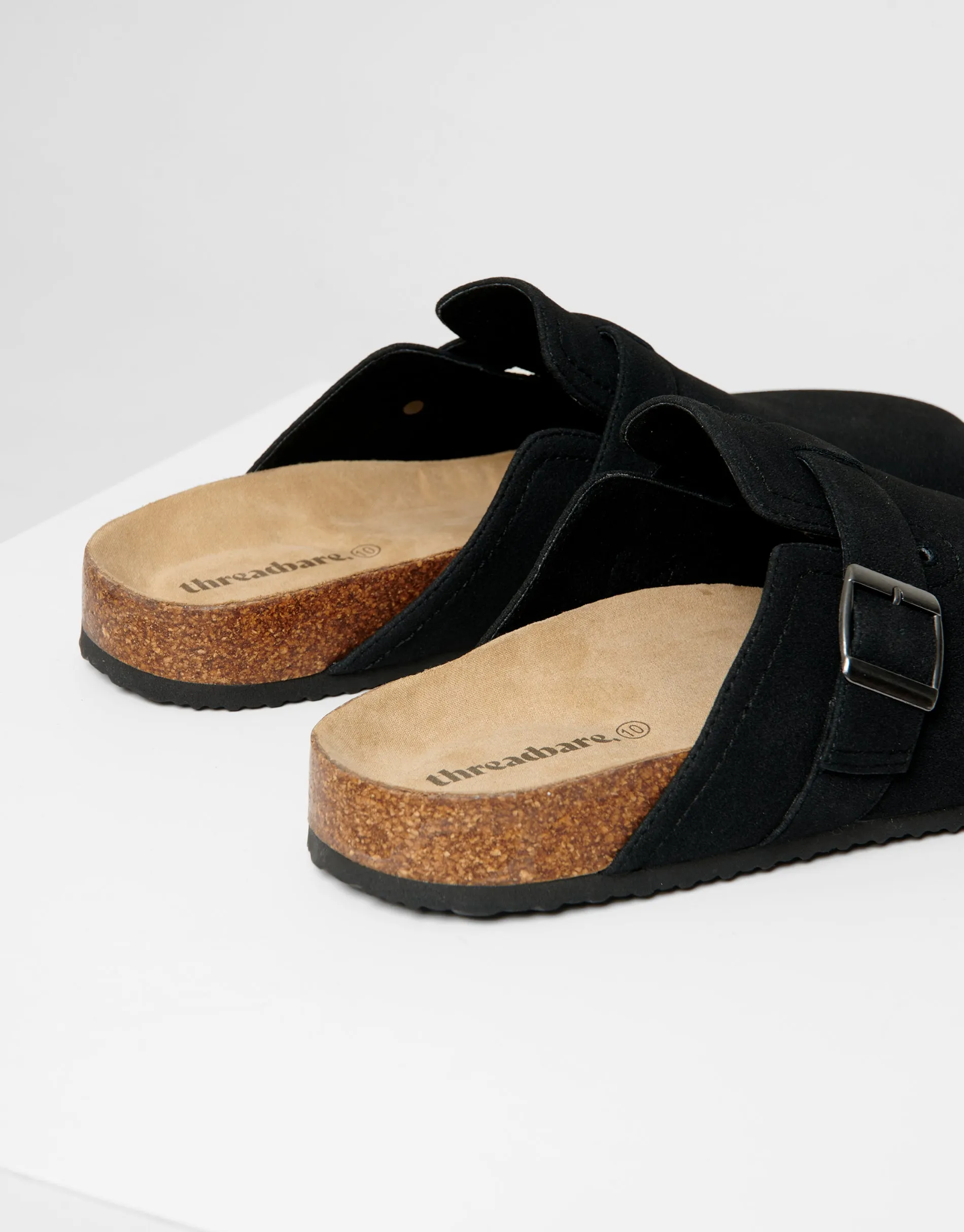 Black Faux Suede Mule Sandals sold by Threadbare product image thumbnail 4
