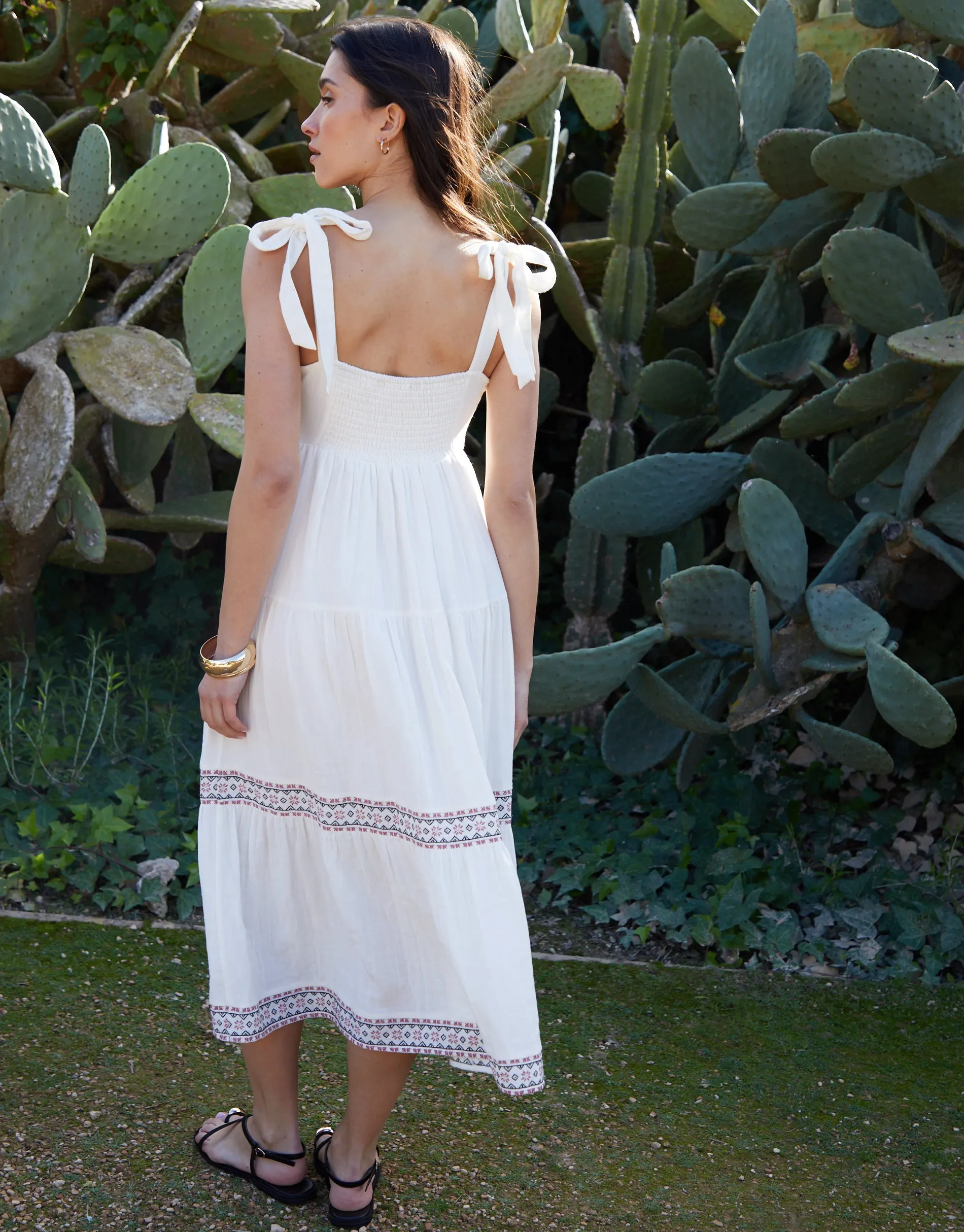 Cream Embroidered Tiered Maxi Dress sold by Threadbare product image thumbnail 2