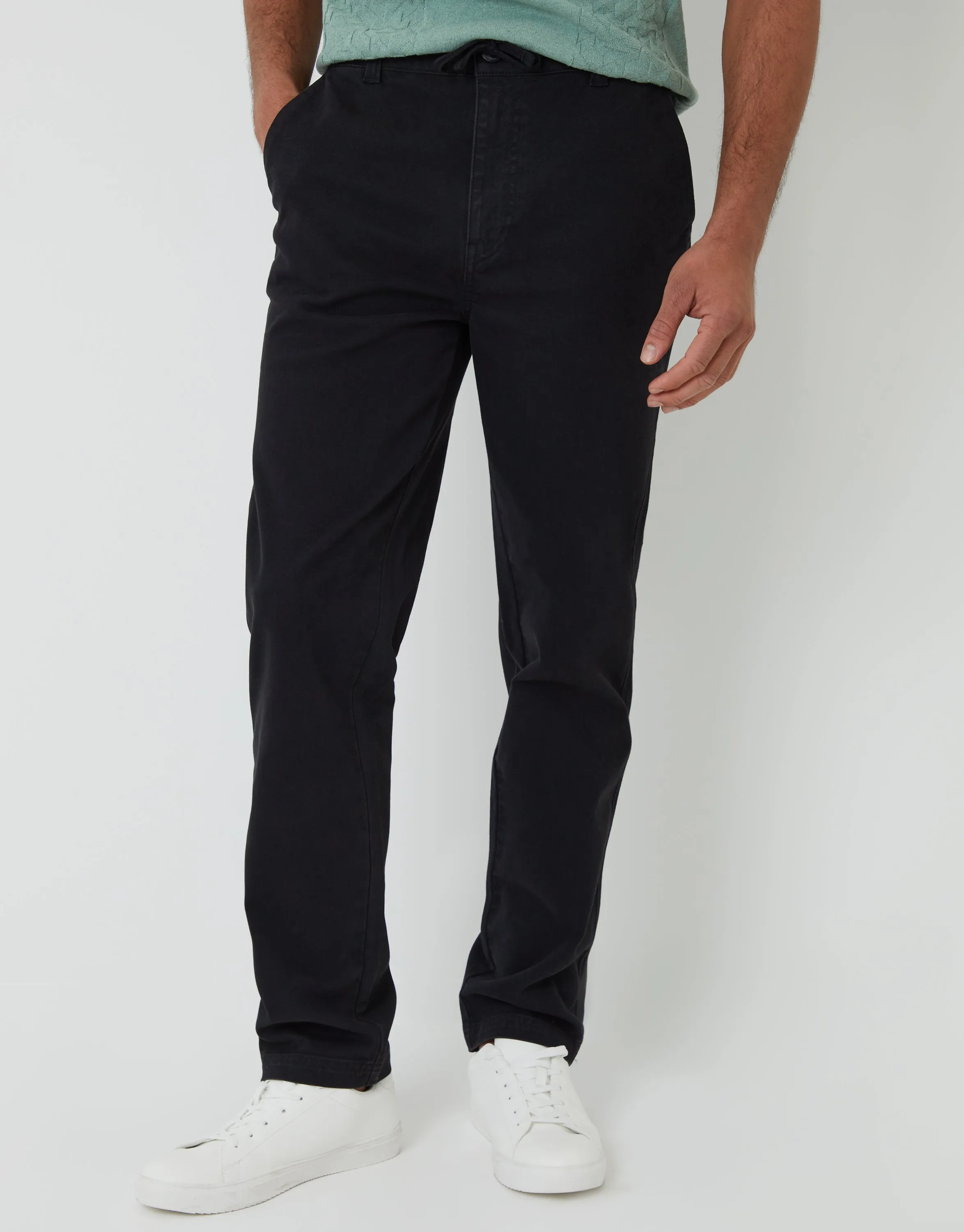 Black Elasticated Waist Chino Trousers sold by Threadbare