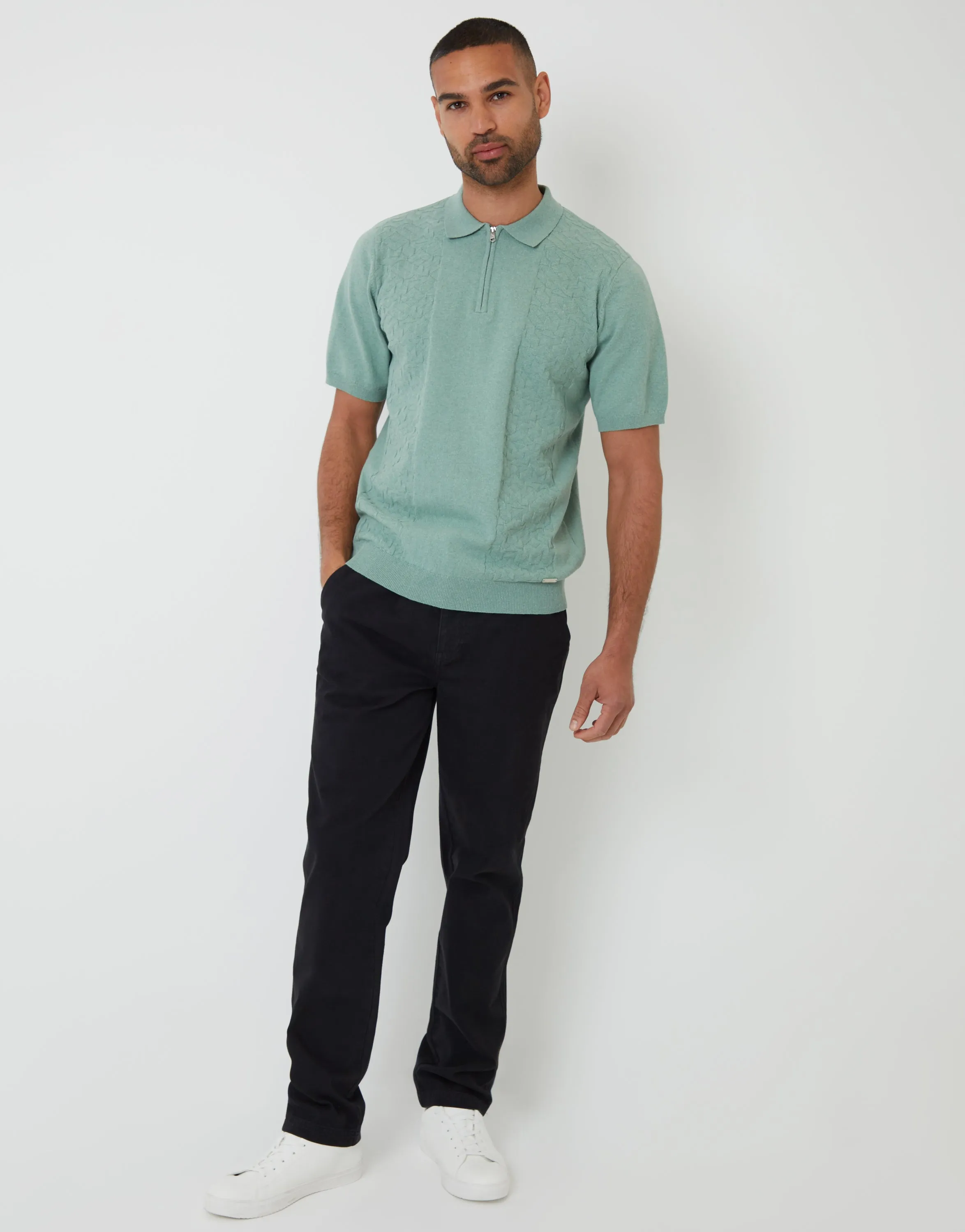 Black Elasticated Waist Chino Trousers sold by Threadbare product image thumbnail 3