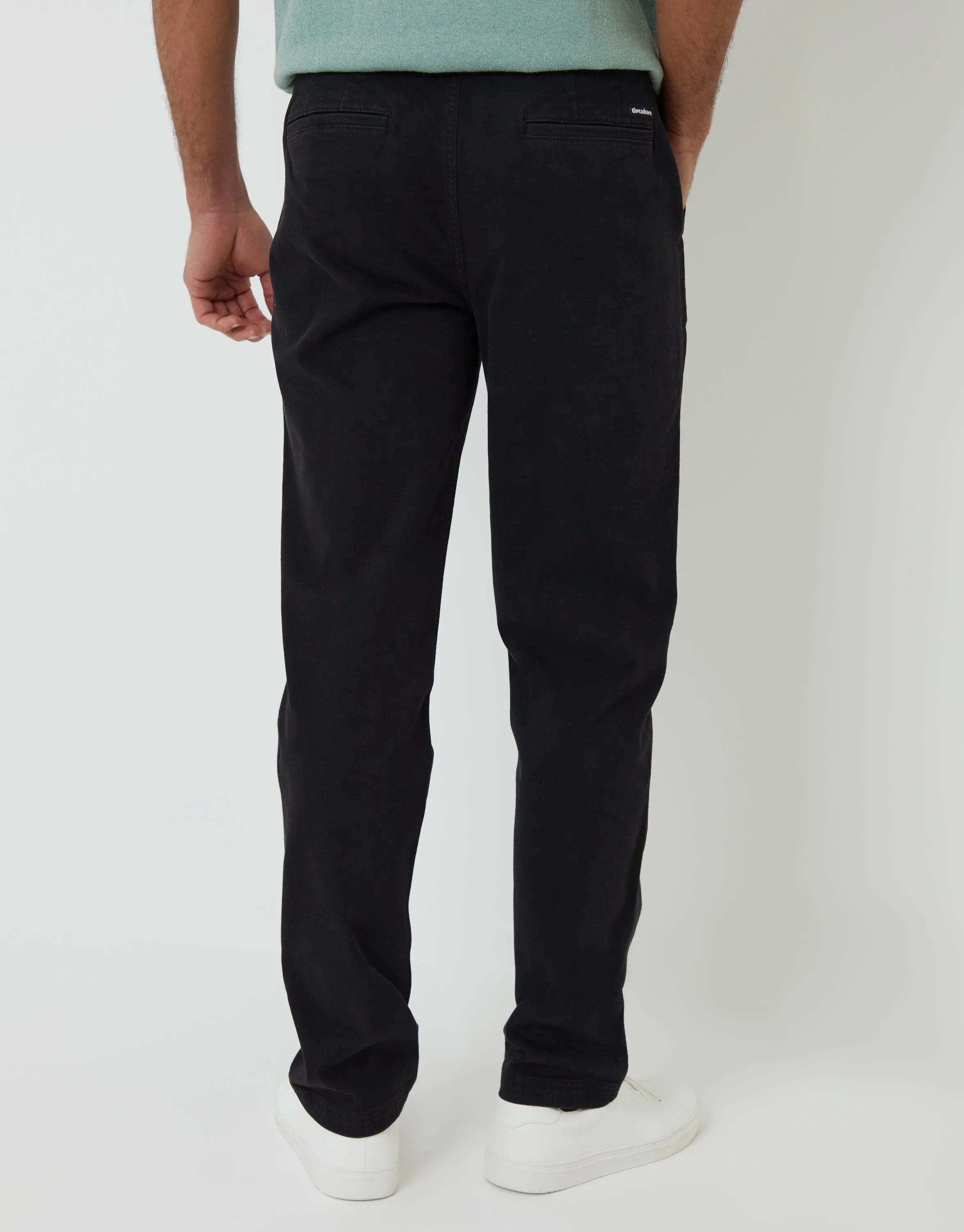Black Elasticated Waist Chino Trousers sold by Threadbare product image thumbnail 2