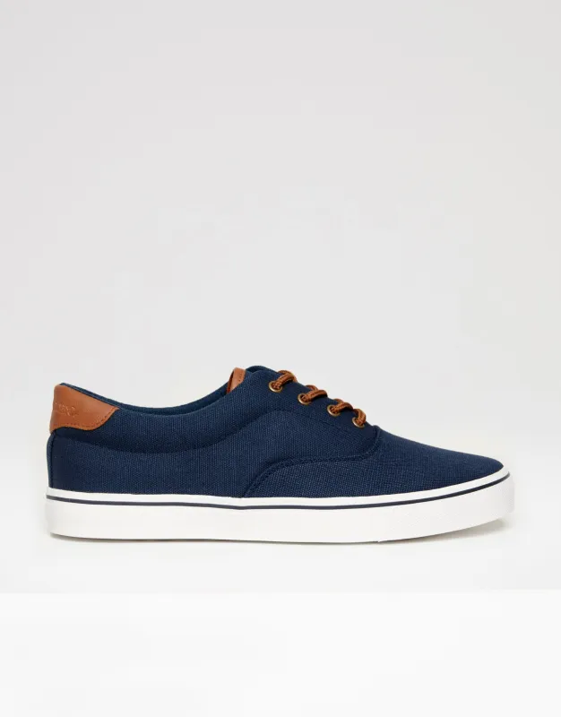Navy Canvas Trainers sold by Threadbare