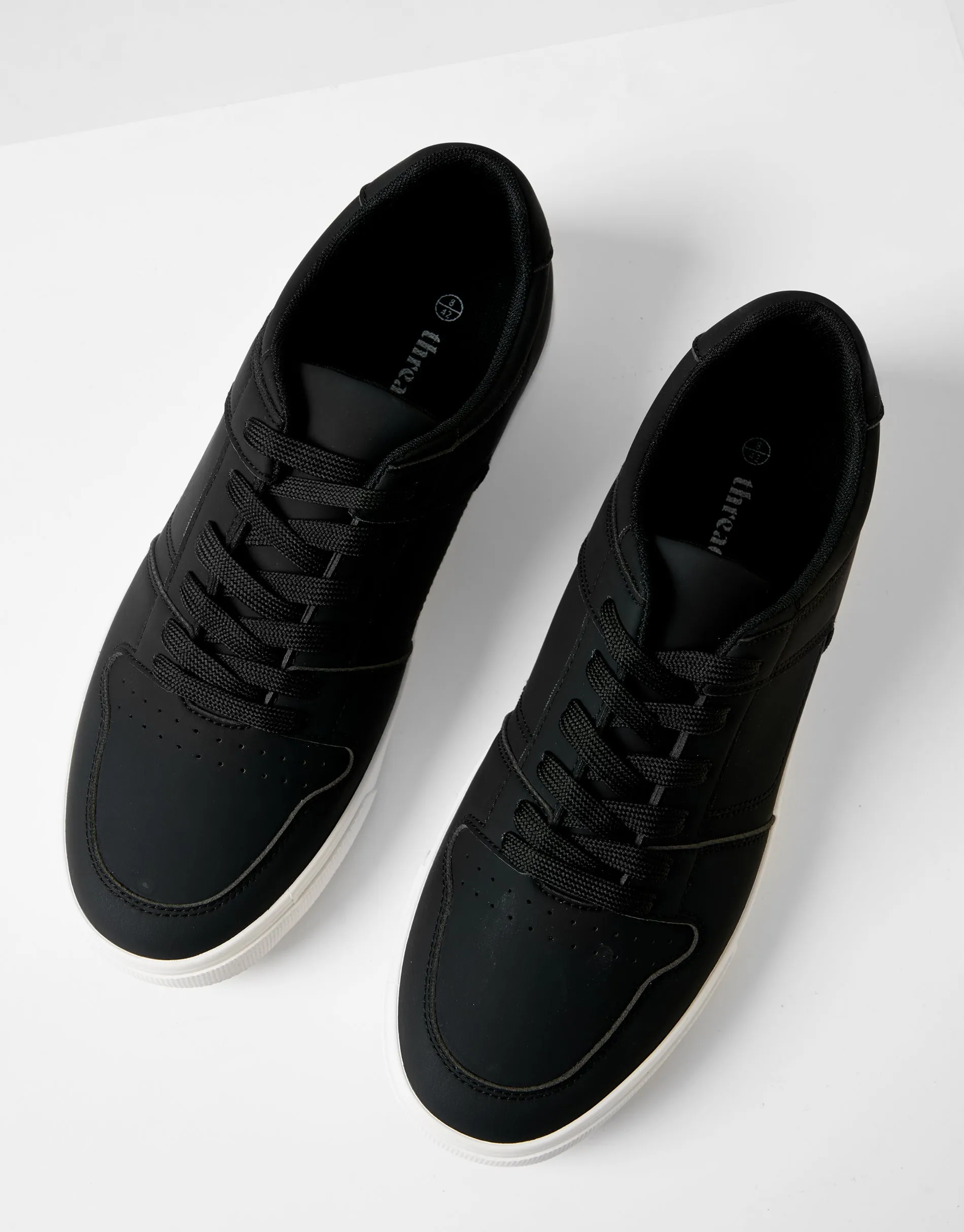 Black Court Trainers sold by Threadbare product image thumbnail 2