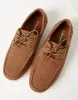 Tan Brown Faux Suede Boat Shoes sold by Threadbare
