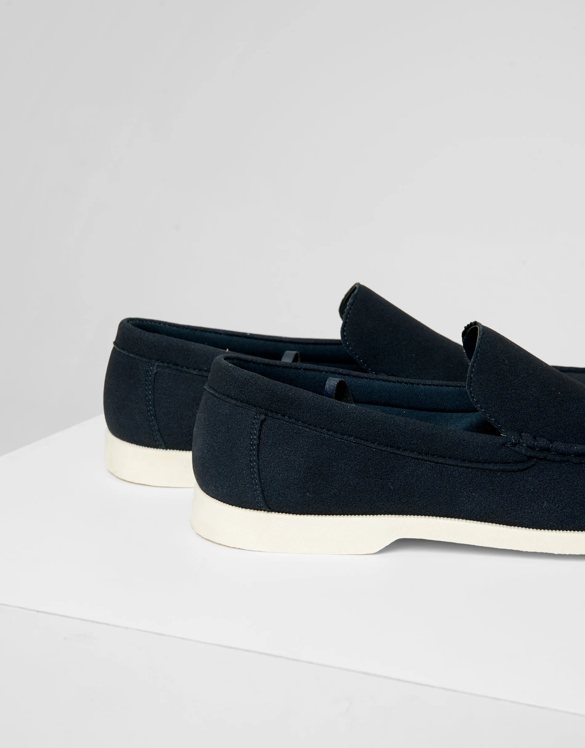 Navy Faux Suede Slip On Loafers sold by Threadbare product image thumbnail 4