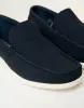 Navy Faux Suede Slip On Loafers sold by Threadbare