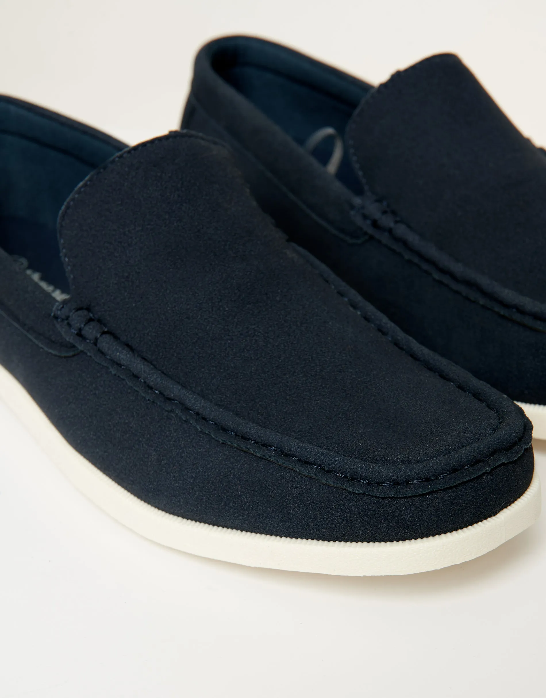 Navy Faux Suede Slip On Loafers sold by Threadbare product image thumbnail 3