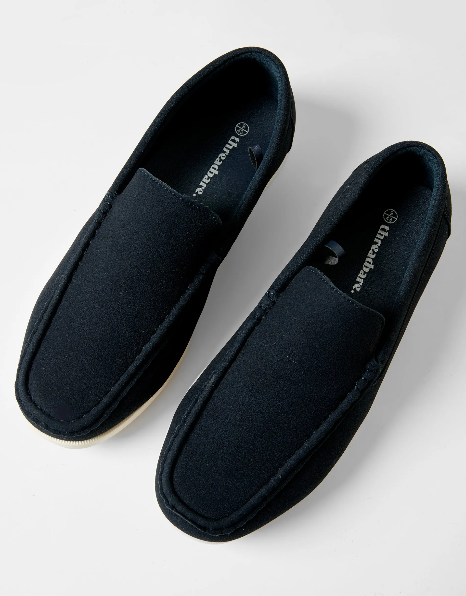 Navy Faux Suede Slip On Loafers sold by Threadbare product image thumbnail 2