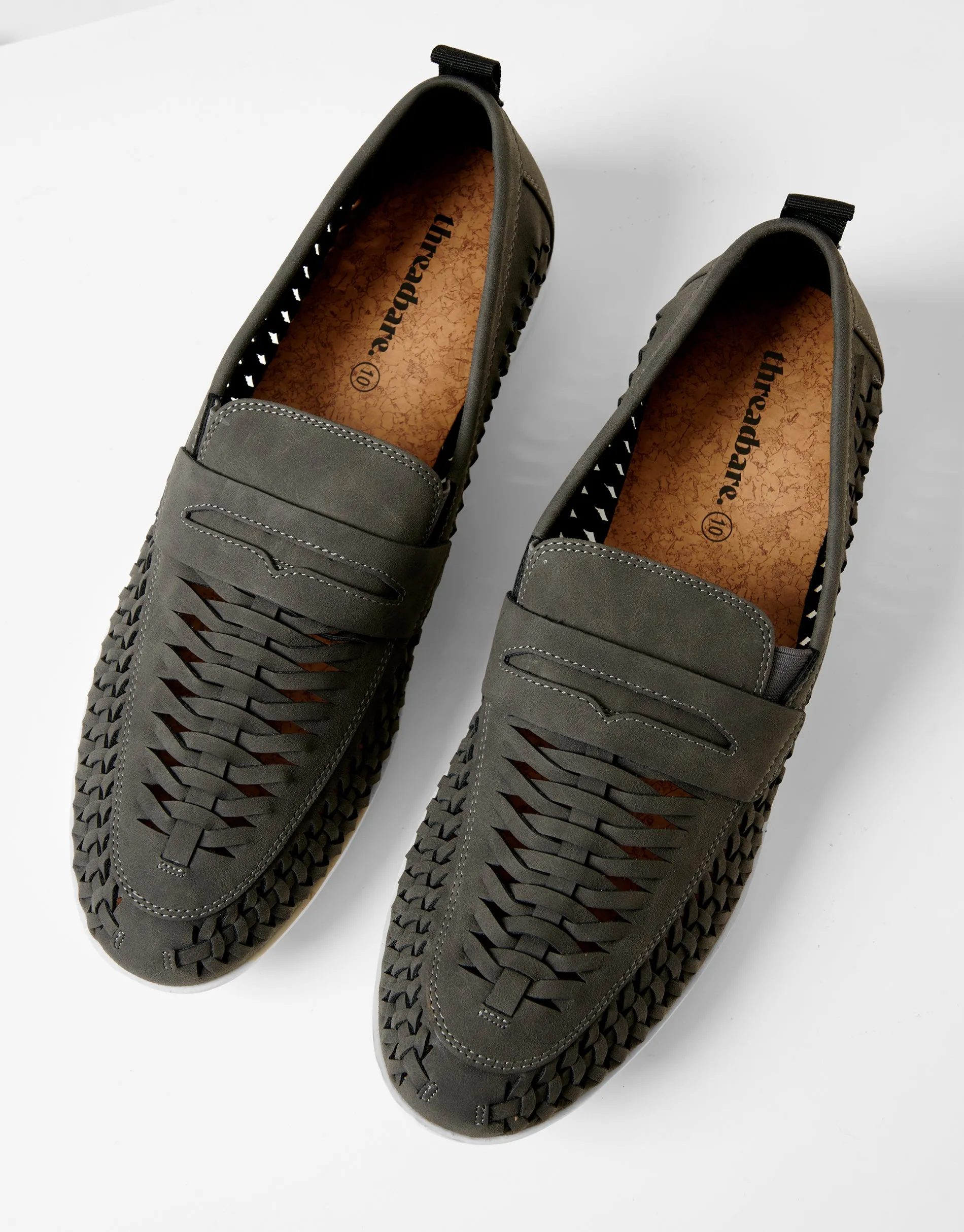 Grey Faux Suede Woven Loafers sold by Threadbare product image thumbnail 2