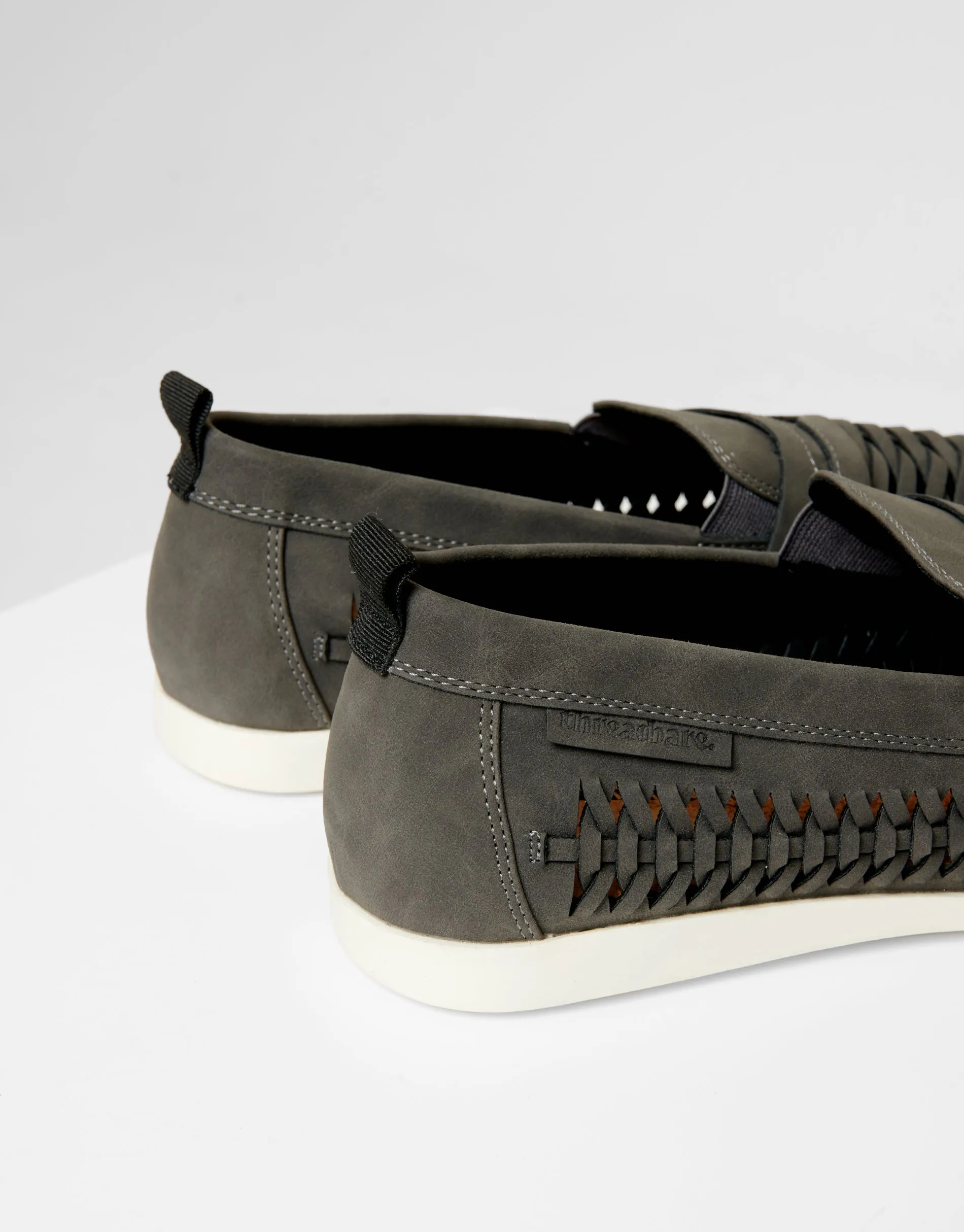 Grey Faux Suede Woven Loafers sold by Threadbare product image thumbnail 4