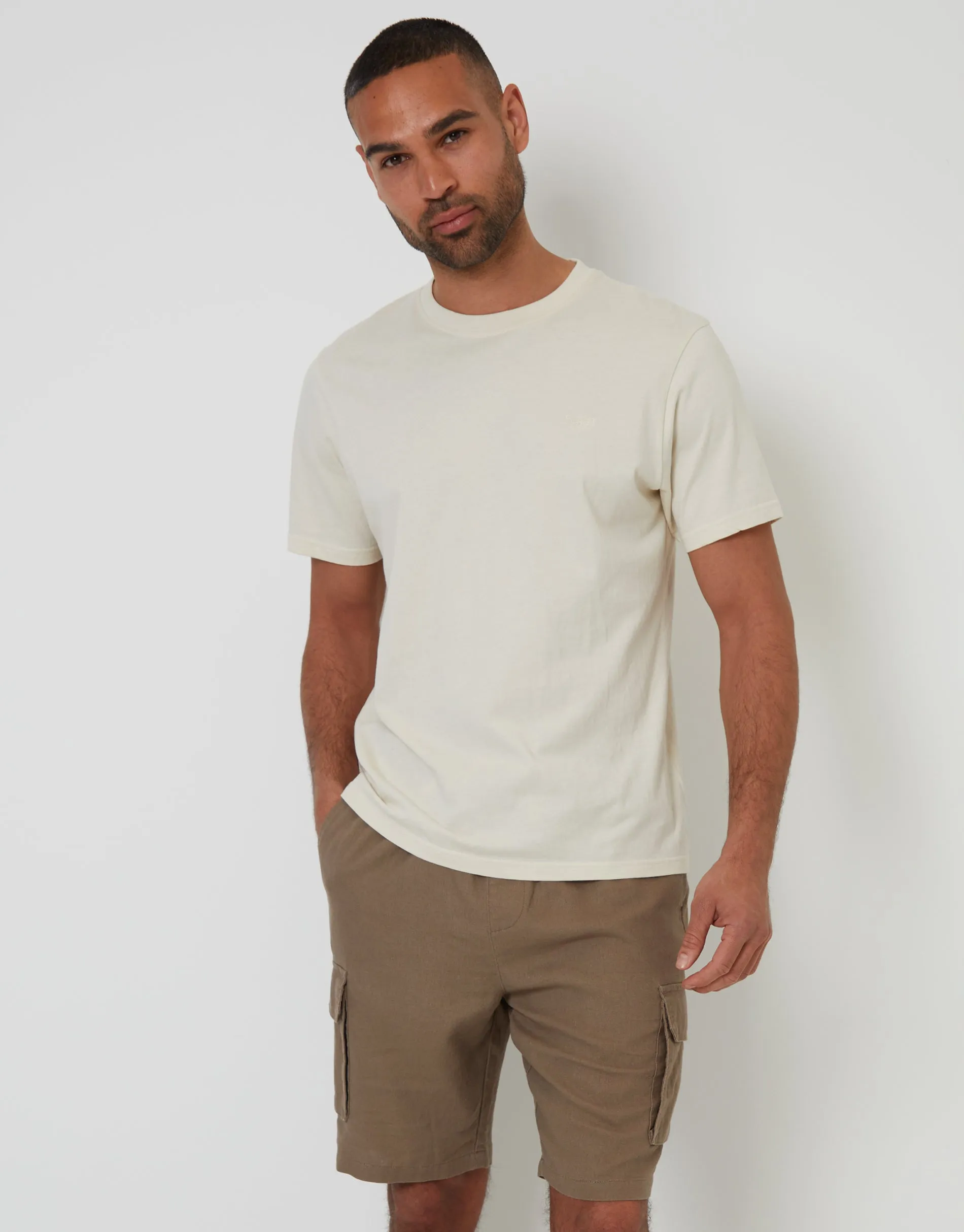 Taupe Linen Blend Cargo Shorts sold by Threadbare product image thumbnail 3