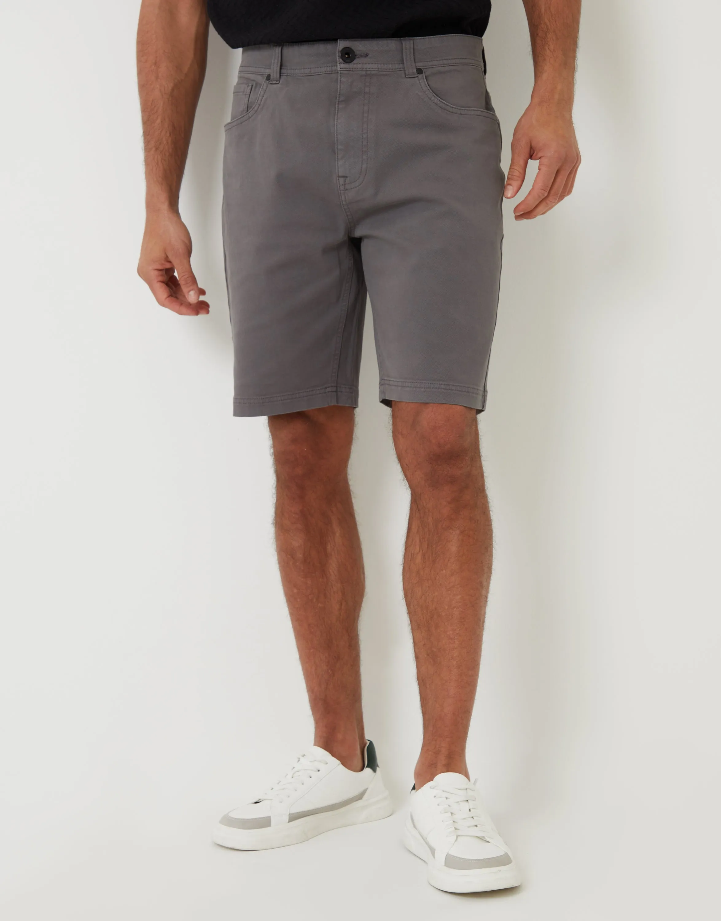 Threadbare Men's Slate Grey Stretch 5 Pocket Chino Shorts sold by Threadbare