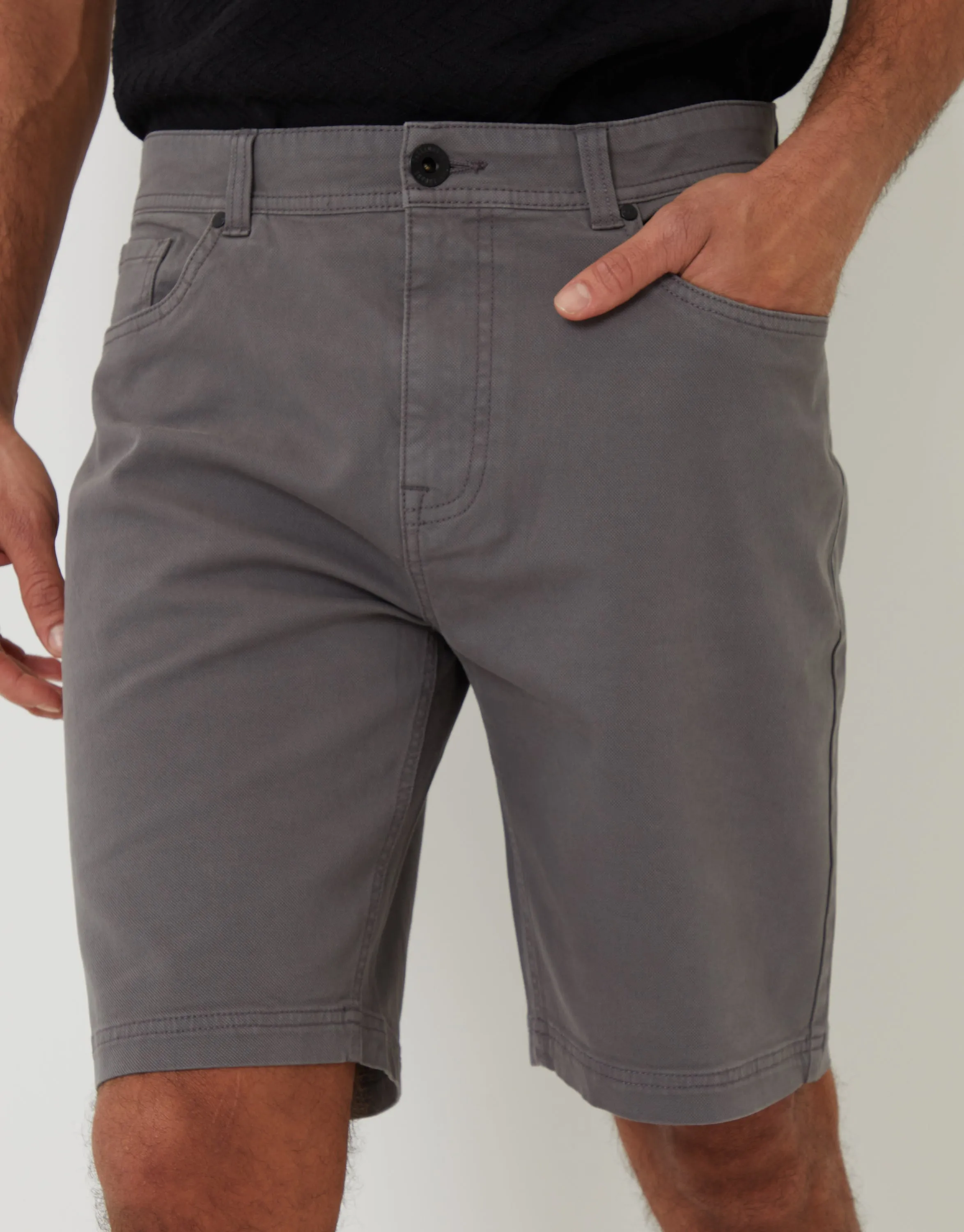 Threadbare Men's Slate Grey Stretch 5 Pocket Chino Shorts sold by Threadbare product image thumbnail 4