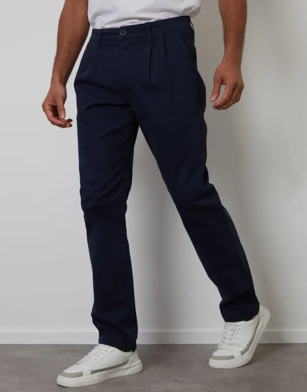 Threadbare Men's Navy Relaxed Fit Stretch Chino Trousers sold by Threadbare