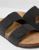 Black Faux Suede Two Strap Sandals sold by Threadbare