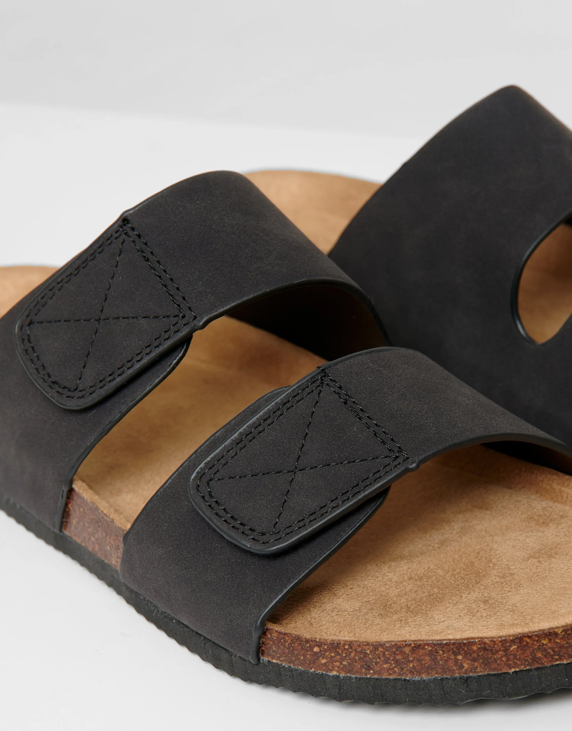 Black Faux Suede Two Strap Sandals sold by Threadbare product image thumbnail 3