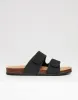 Black Faux Suede Two Strap Sandals sold by Threadbare
