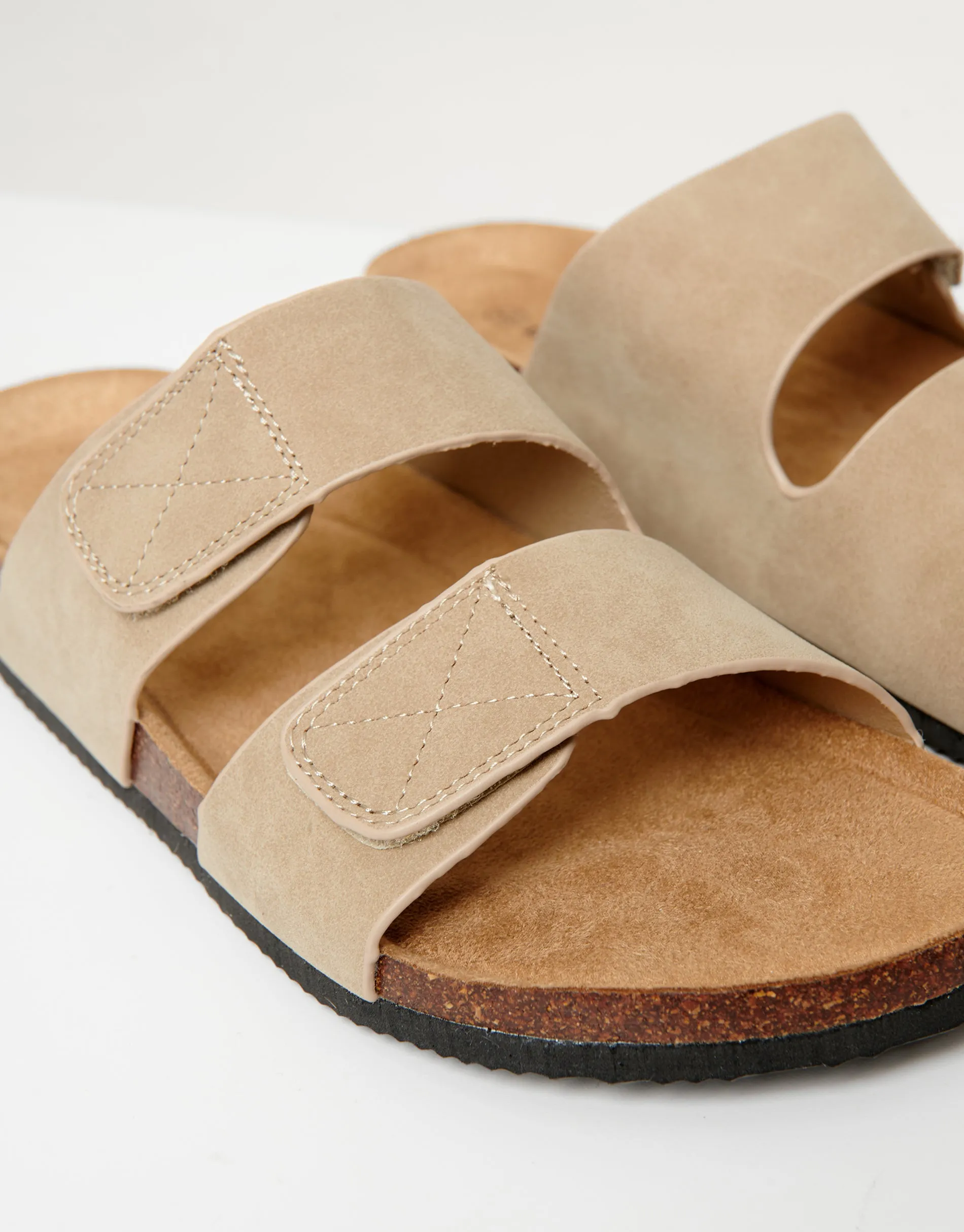 Beige Faux Suede Two Strap Sandals sold by Threadbare product image thumbnail 3