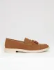 Tan Brown Faux Suede Tassel Loafers sold by Threadbare