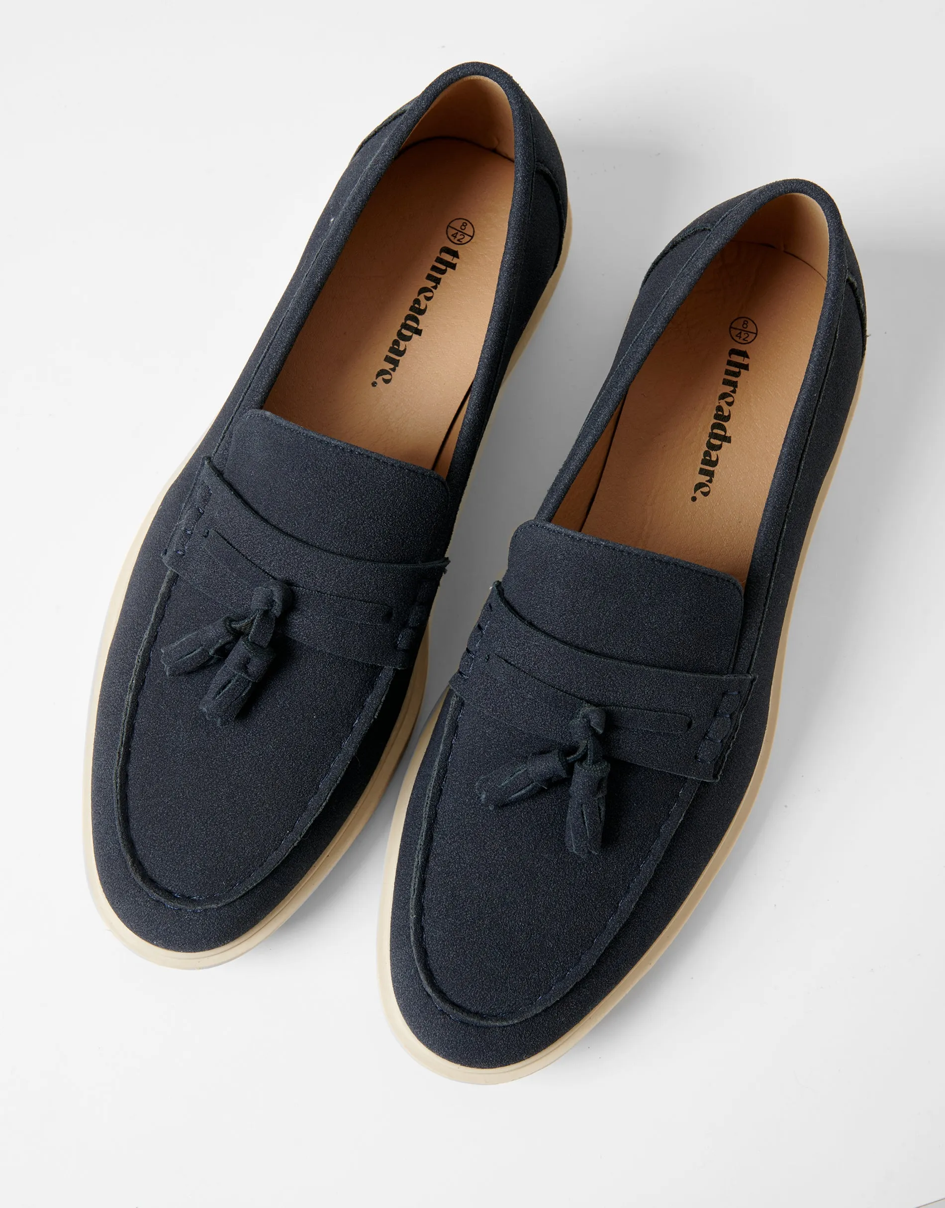 Navy Faux Suede Tassel Loafers sold by Threadbare product image thumbnail 2