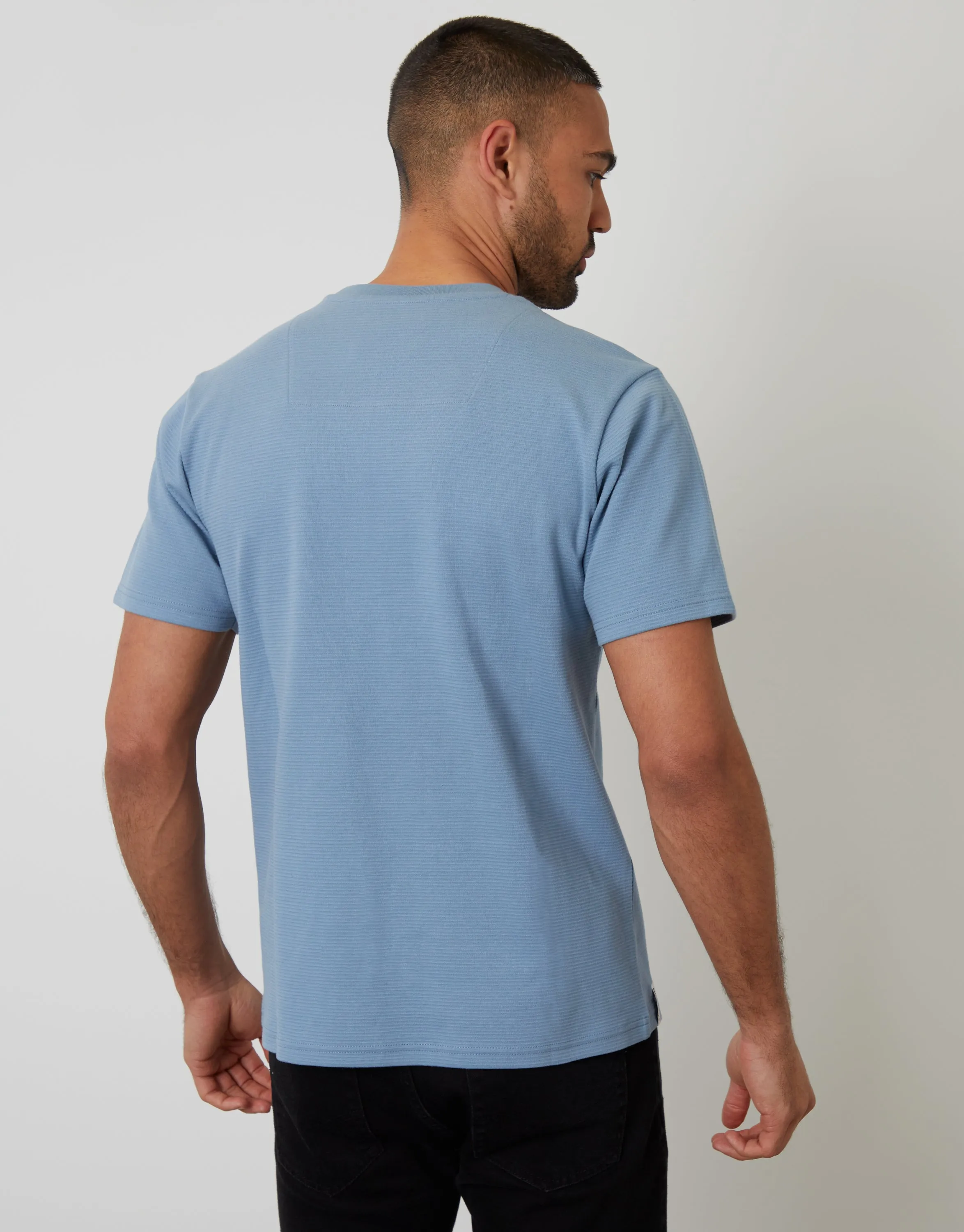 Denim Blue Jersey Slub Short Sleeve T-Shirt sold by Threadbare product image thumbnail 2