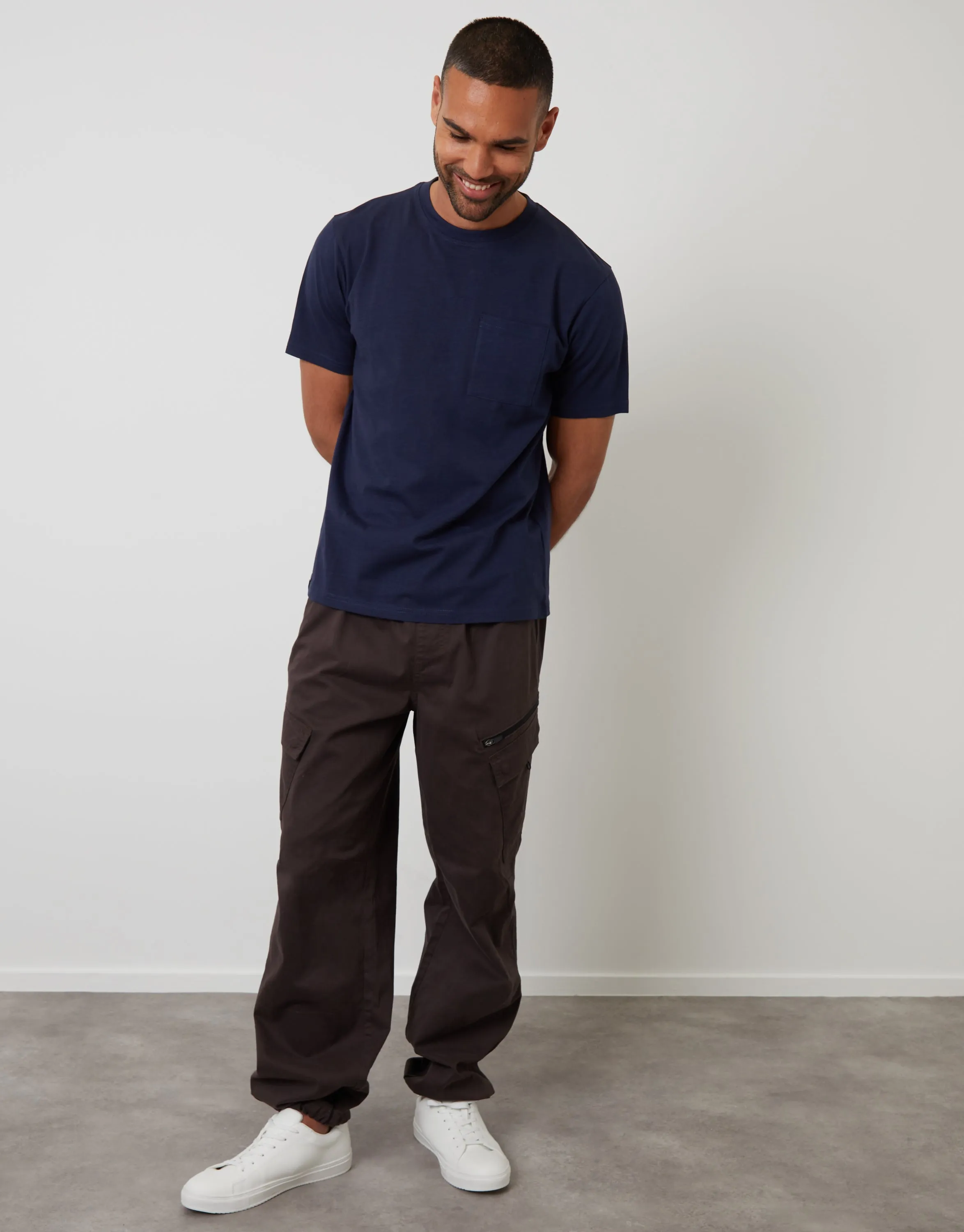 Navy Jersey Slub Short Sleeve T-Shirt sold by Threadbare product image thumbnail 3