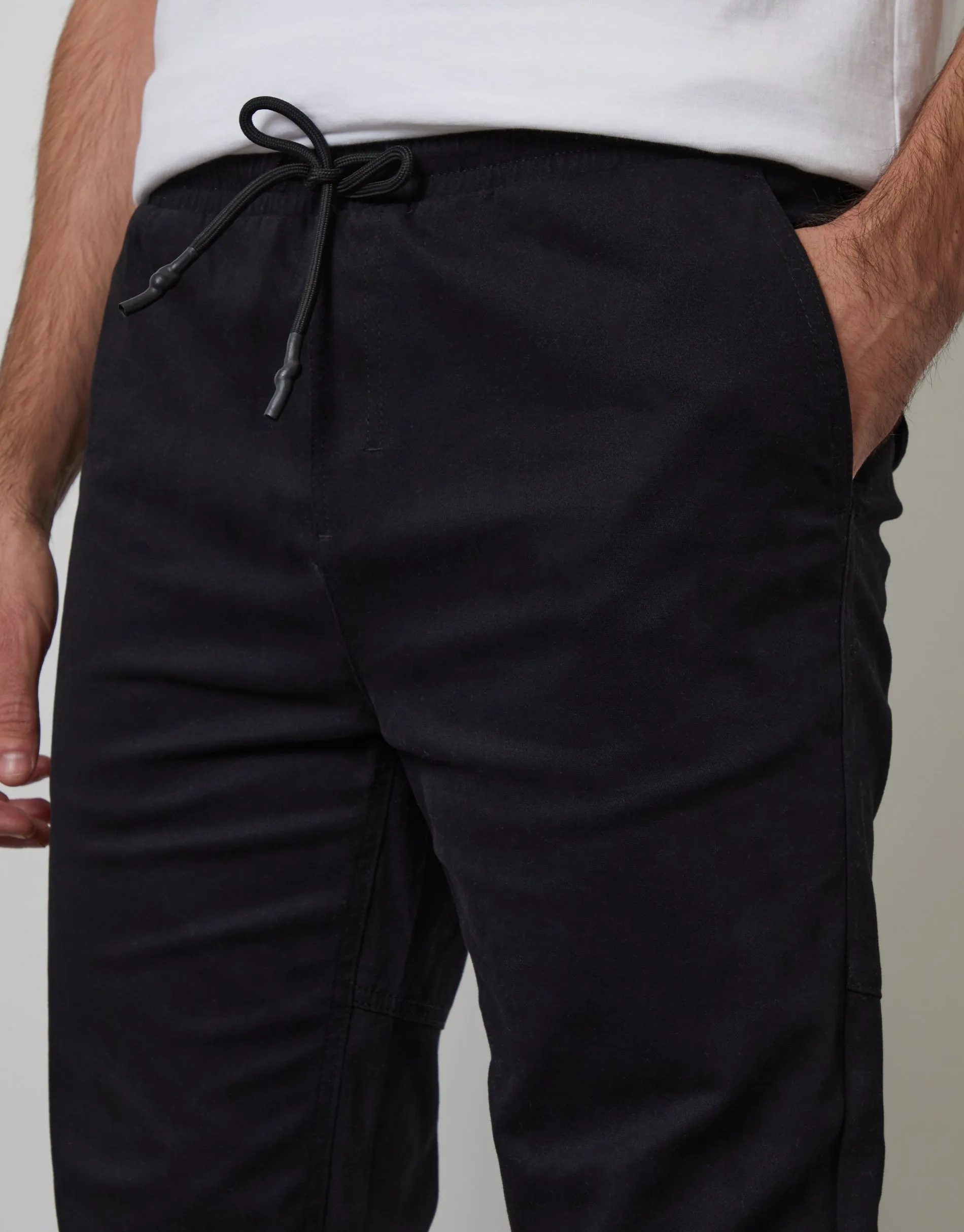 Black Jogger Style Drawcord Trousers sold by Threadbare product image thumbnail 4
