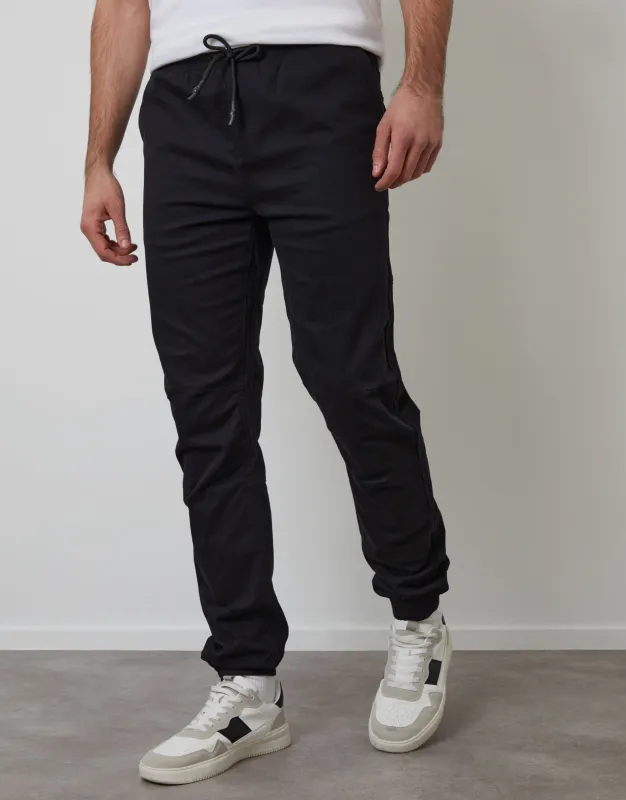 Black Jogger Style Drawcord Trousers sold by Threadbare