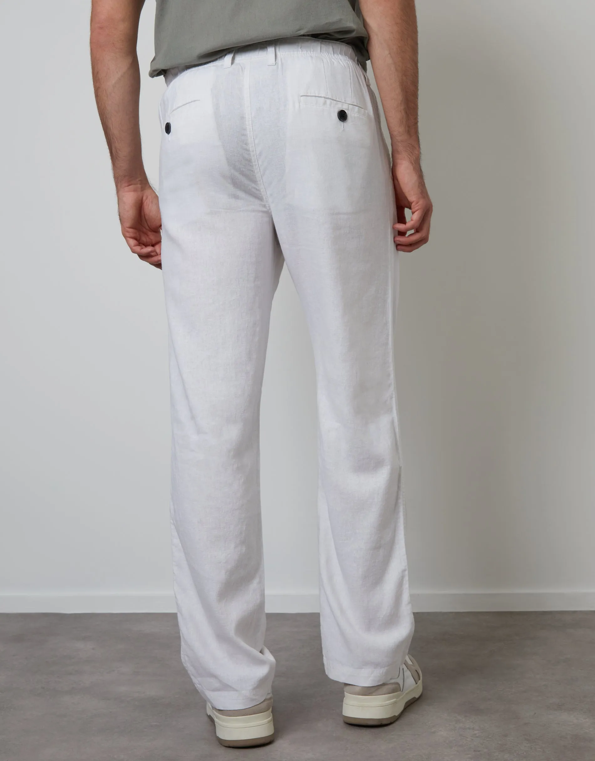 White Linen Blend Trousers sold by Threadbare product image thumbnail 2