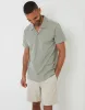 Sage Green Jersey Pique Revere Collar Short Sleeve Shirt sold by Threadbare