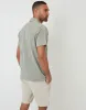 Sage Green Jersey Pique Revere Collar Short Sleeve Shirt sold by Threadbare