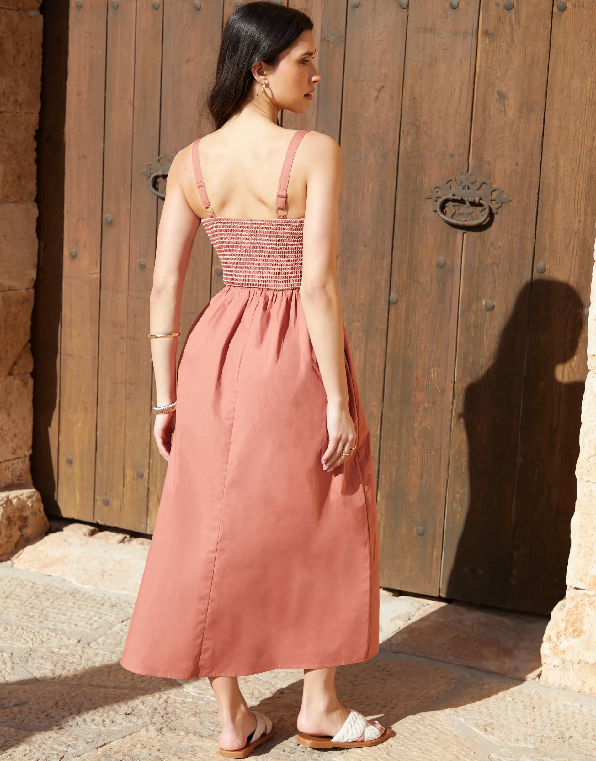 Pink Shirred Bodice Midaxi Dress sold by Threadbare product image thumbnail 3