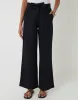 Black Belted Linen Blend Wide Leg Trousers sold by Threadbare