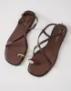 Threadbare Women's Chocolate Brown Back Strap Sandals sold by Threadbare