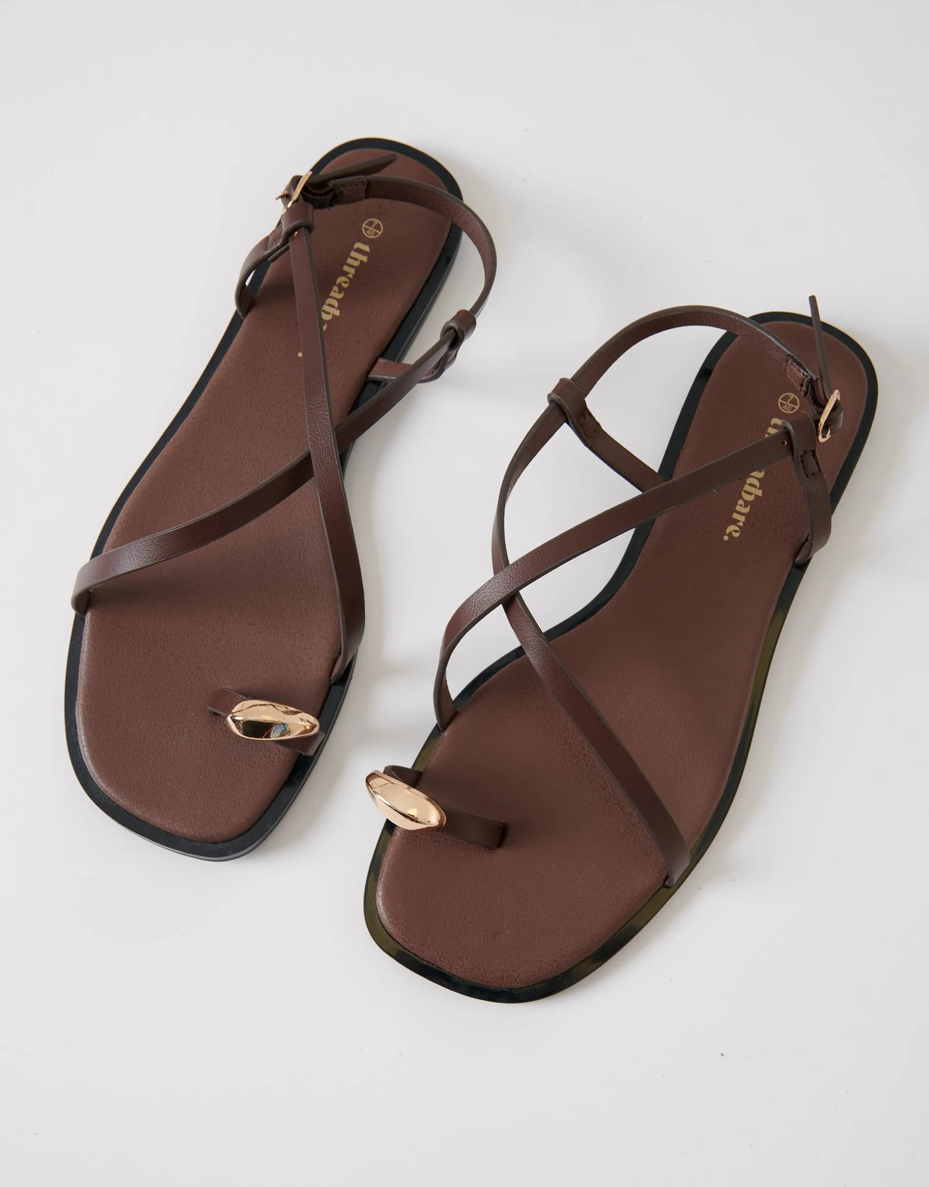 Threadbare Women's Chocolate Brown Back Strap Sandals sold by Threadbare product image thumbnail 3